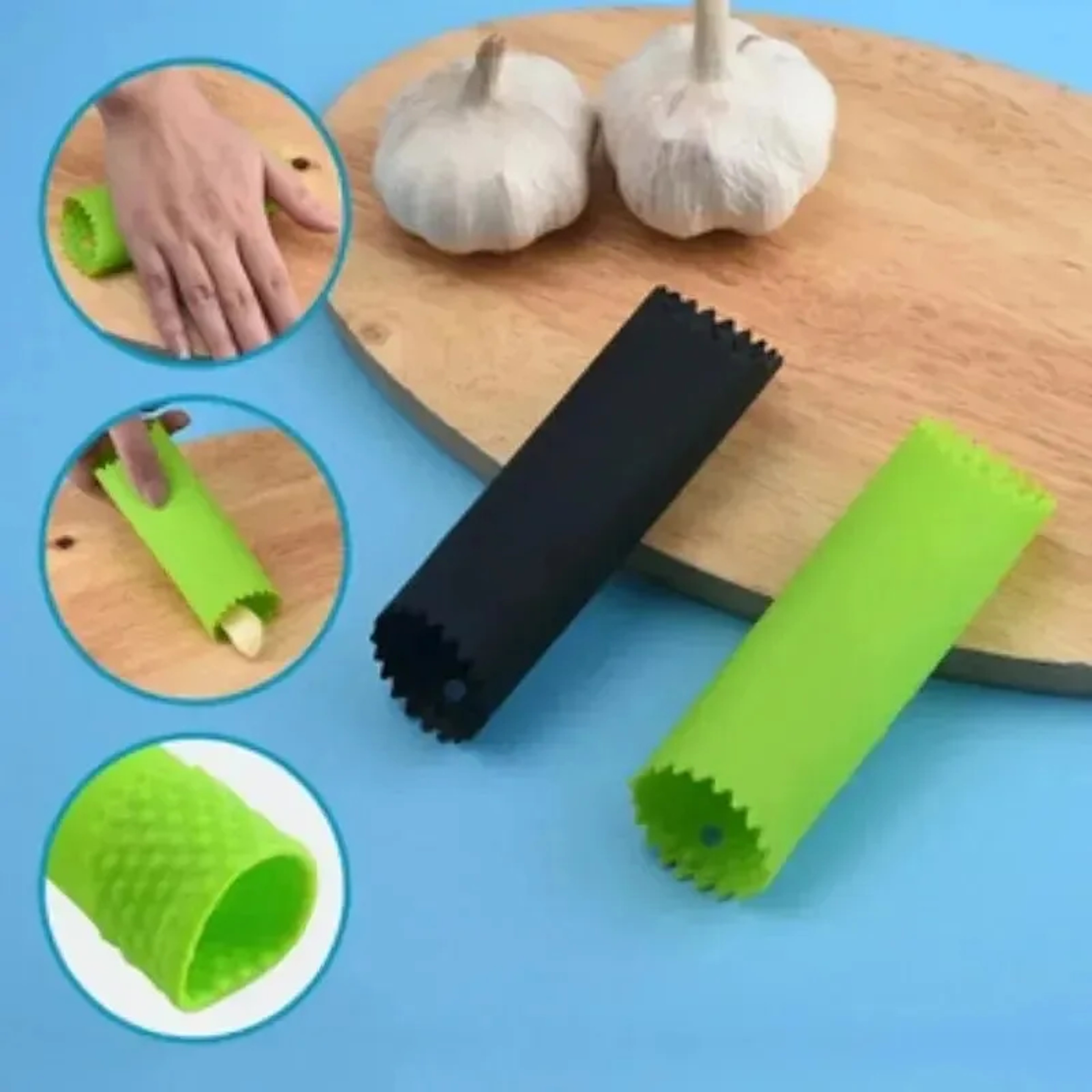 Silicone Garlic Stripper Tube, Easy-to-Use Kitchen Tool, Non-Toxic Garlic Peeler – view 3