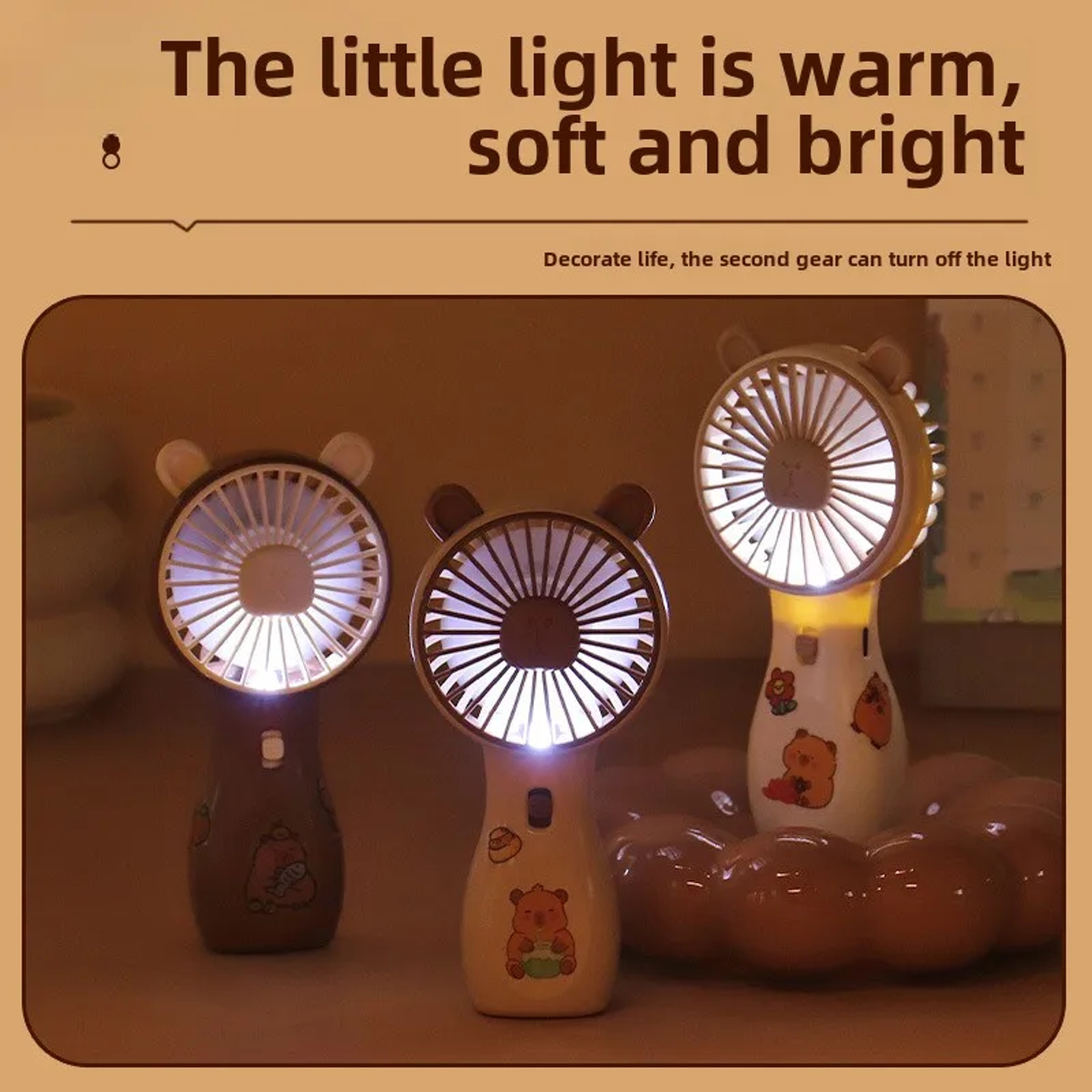 Cool Cartoon Mini Handheld Fan, Summer Rechargeable Fan, Student Gifts, Office Supplies – view 4
