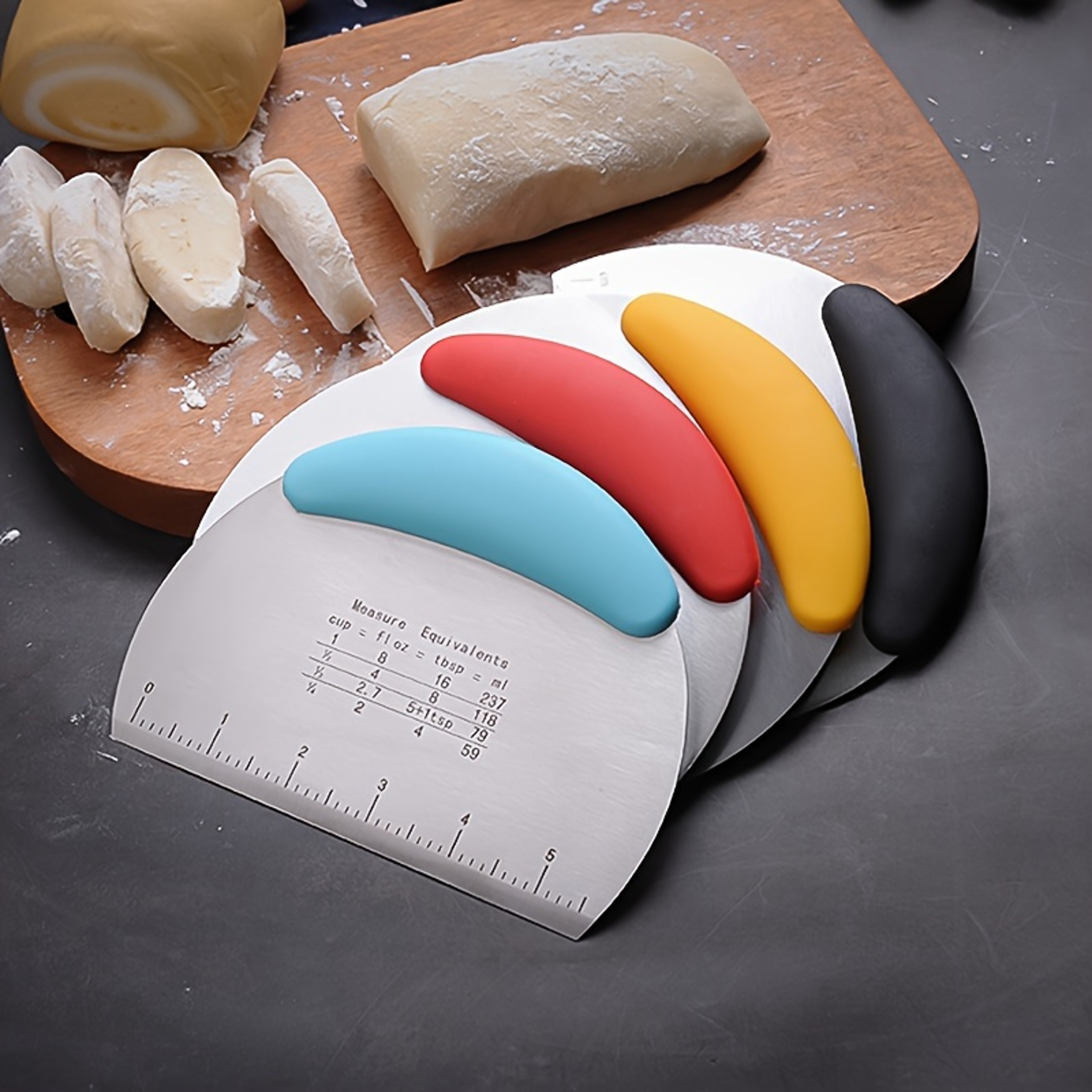 Stainless Steel Dough Scraper Multi Use Baking Tool For Pastries And Bread Holiday Safe Kitchen Gad 0
