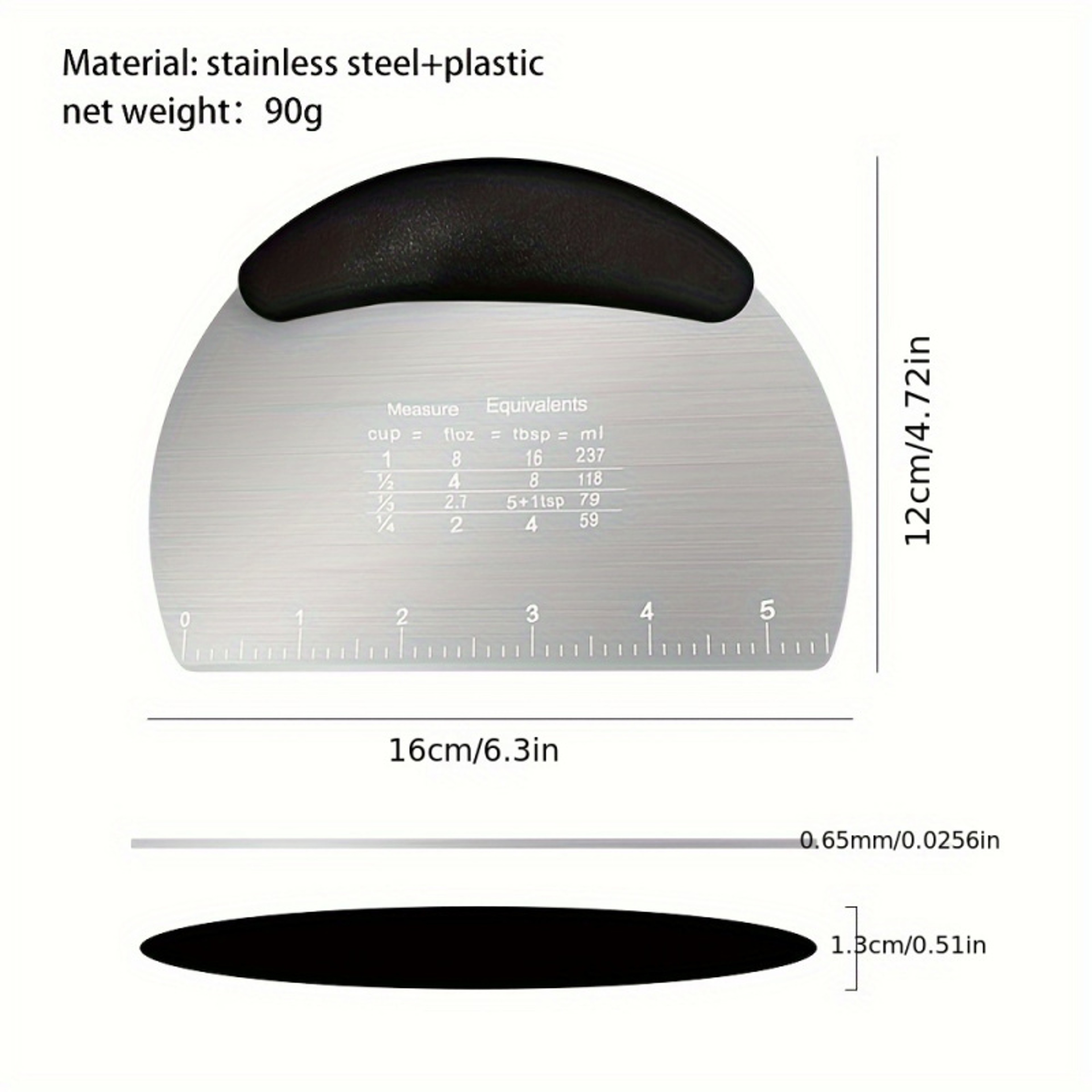 Stainless Steel Dough Scraper Multi Use Baking Tool For Pastries And Bread Holiday Safe Kitchen Gad 4