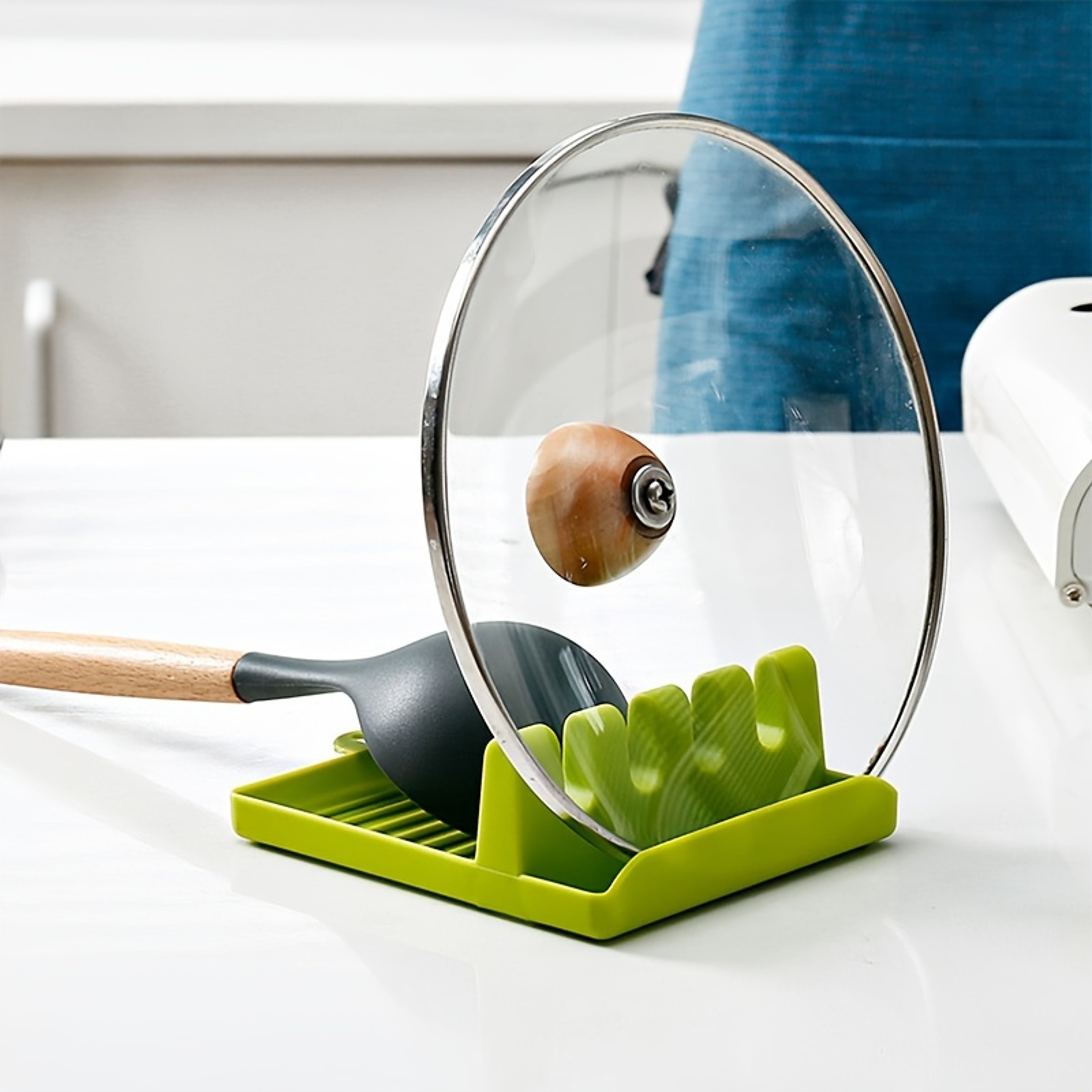 Spoon Storage Rack, Silicone Utensil Holder, Cutlery Holder, Long handled Spoon, Spatula, Put Pot Lid – view 4