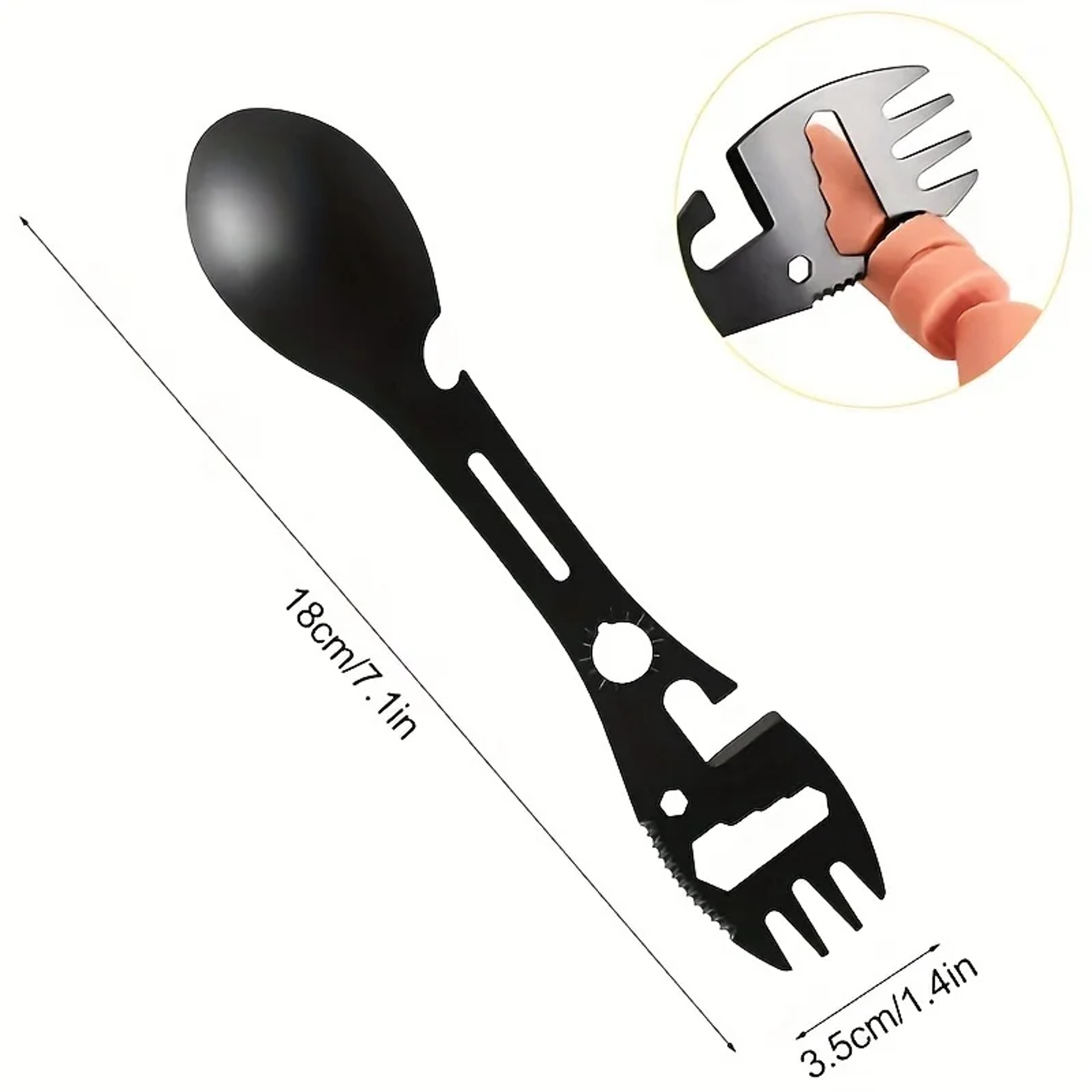 Outdoor Camping Survival Spork, Wrench Bottle Opener Spoon, Kitchen Multifunctional Tool, Multifunctional Whistle Knife – view 6