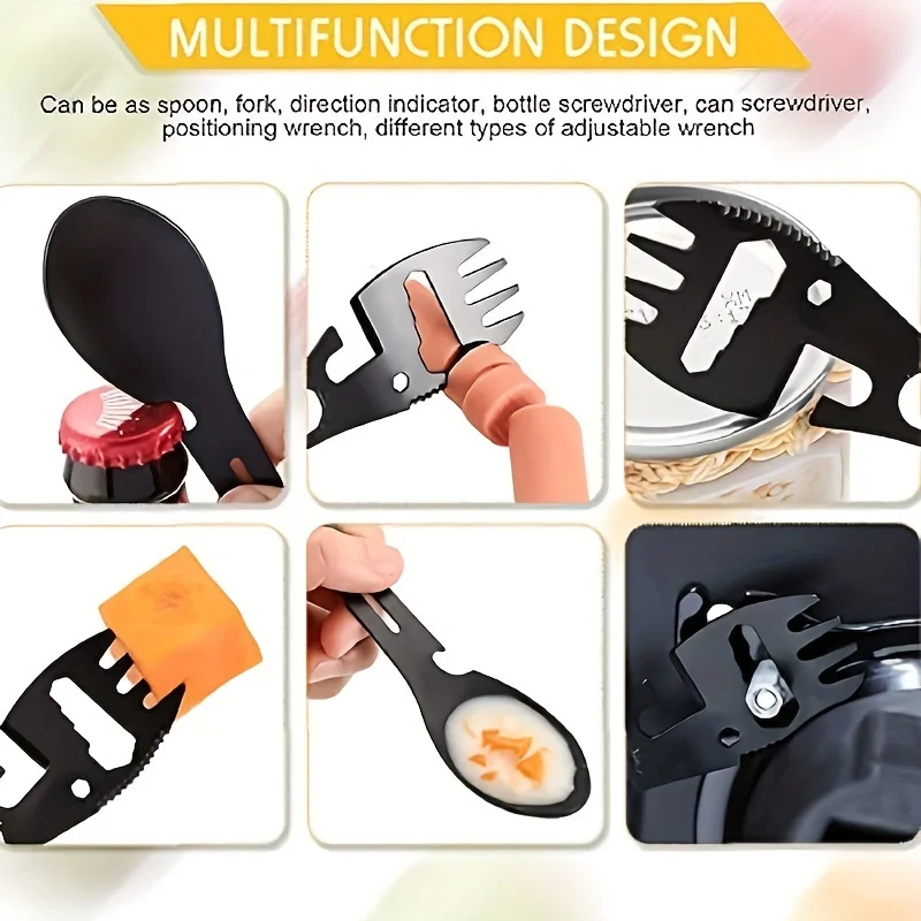 Outdoor Camping Survival Spork, Wrench Bottle Opener Spoon, Kitchen Multifunctional Tool, Multifunctional Whistle Knife – view 5
