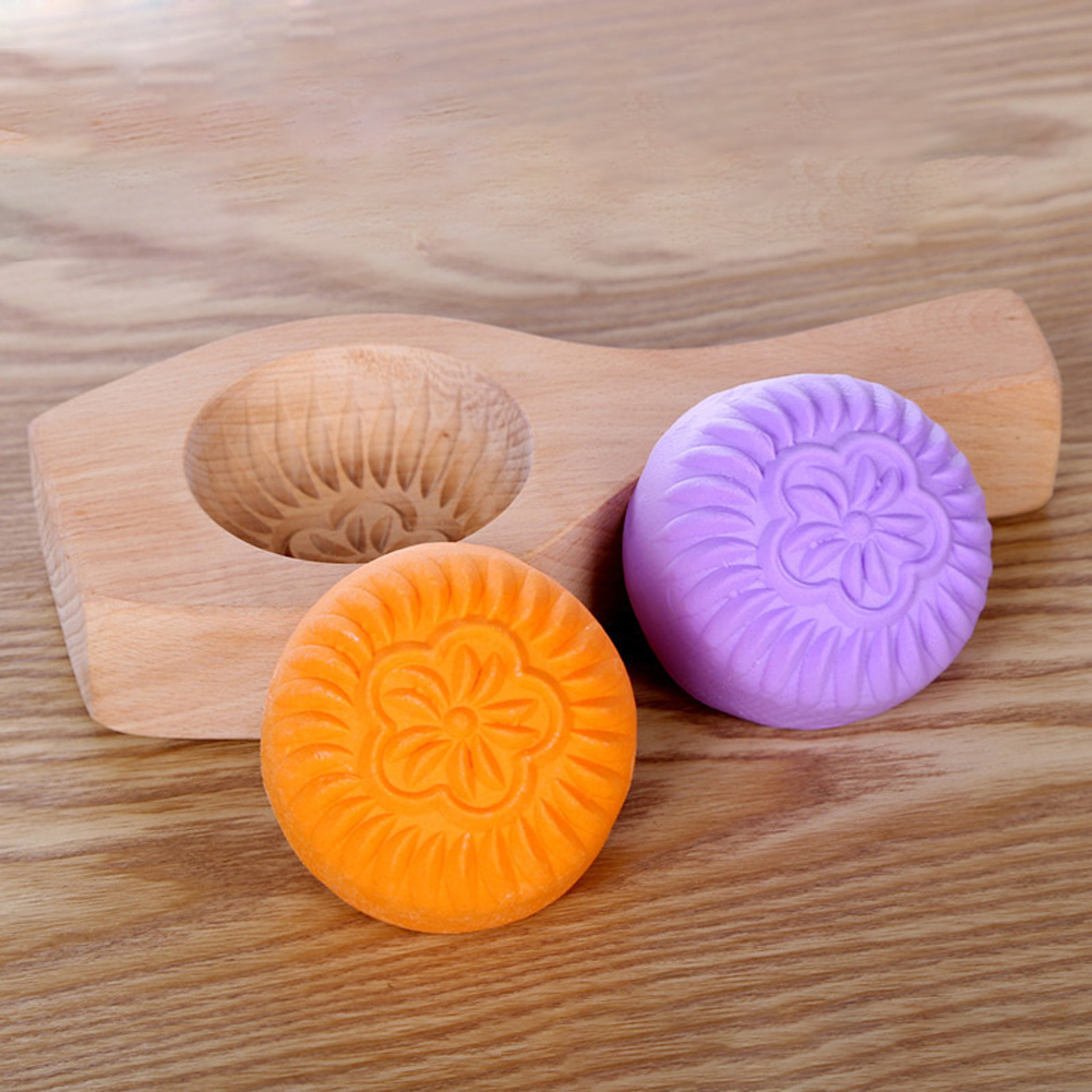 Wooden Traditional Moon Cake Mould DIY Steamed Bun Mold Multipurpose Baking Tool For Pancakes Pie 1