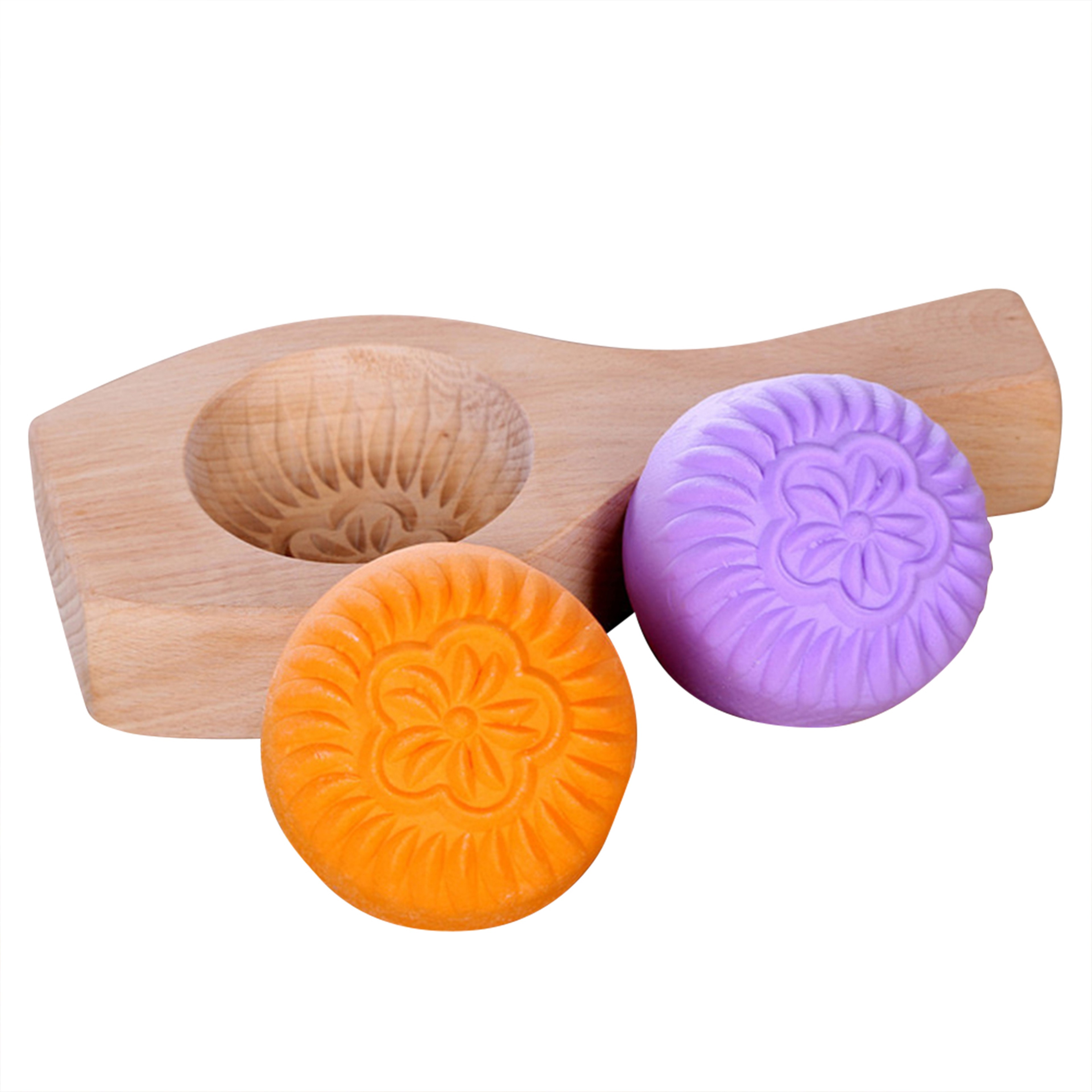 Wooden Traditional Moon Cake Mould DIY Steamed Bun Mold Multipurpose Baking Tool For Pancakes Pie 4