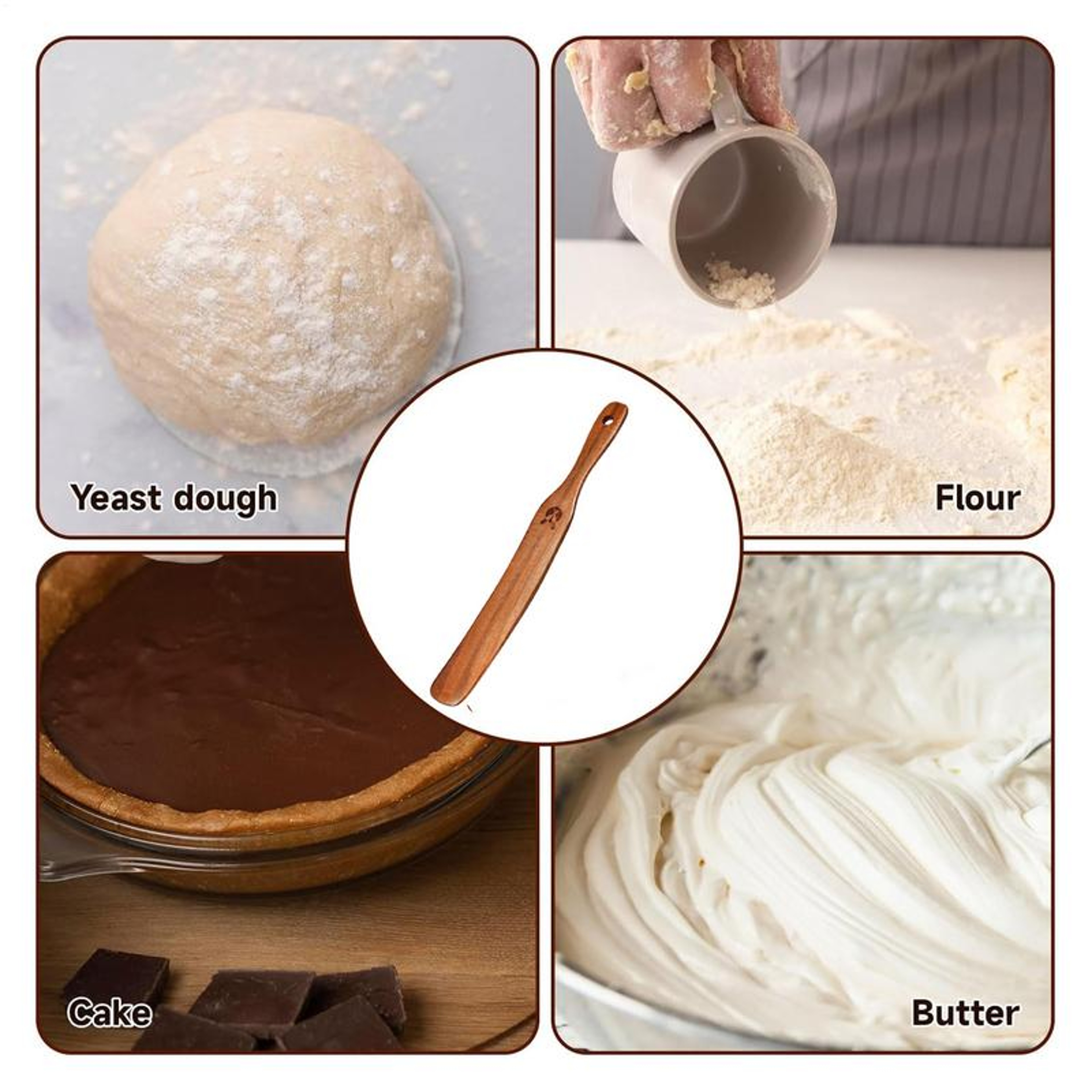Bread Stirring Spatula EcoFriendly Wooden Dough Mixing Stick Sourdough Starter Mixer For Kitchen 4