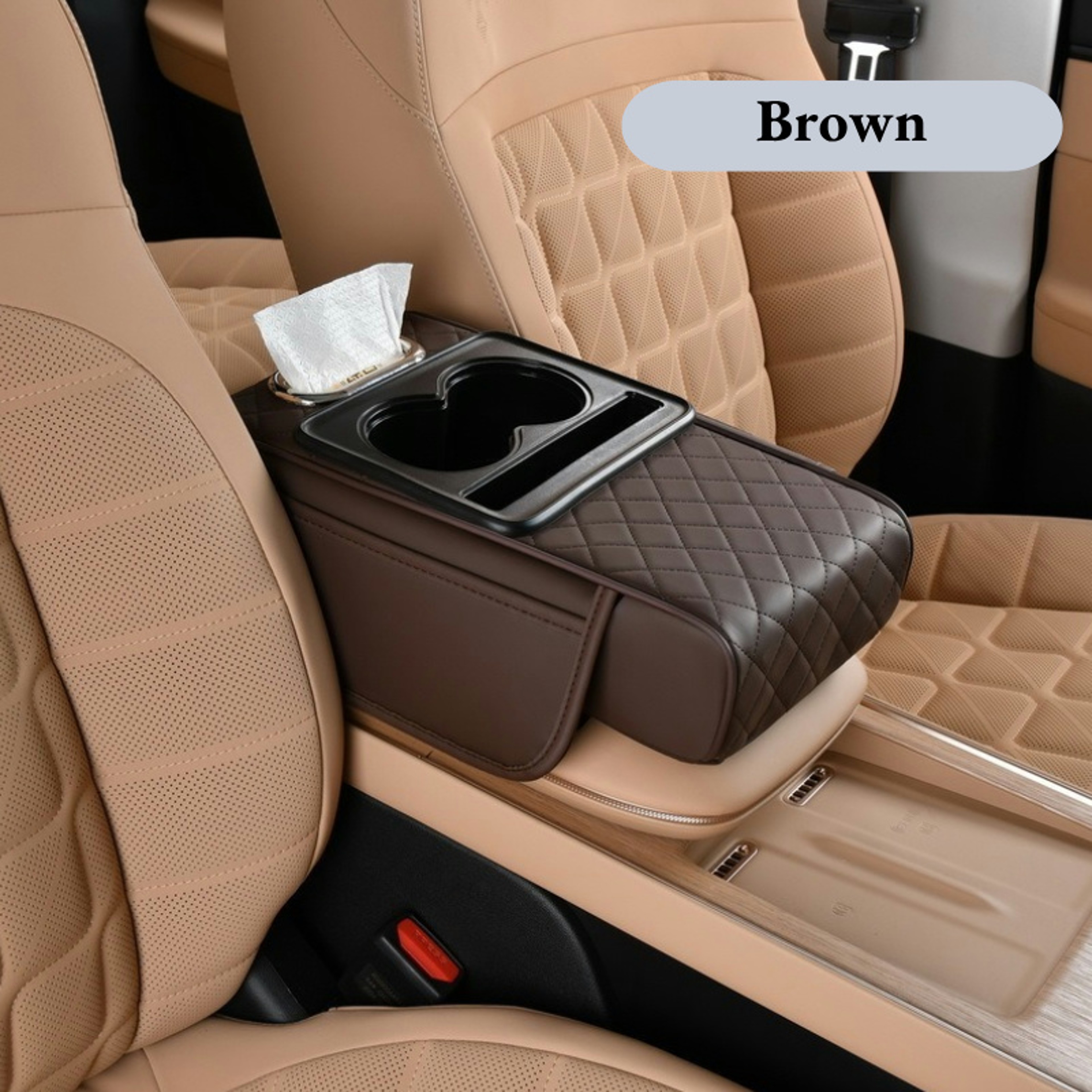 Auto Center Console Armrest Cushion With Cup Holders Armrest Heightening Pad For All Seasons Auto A