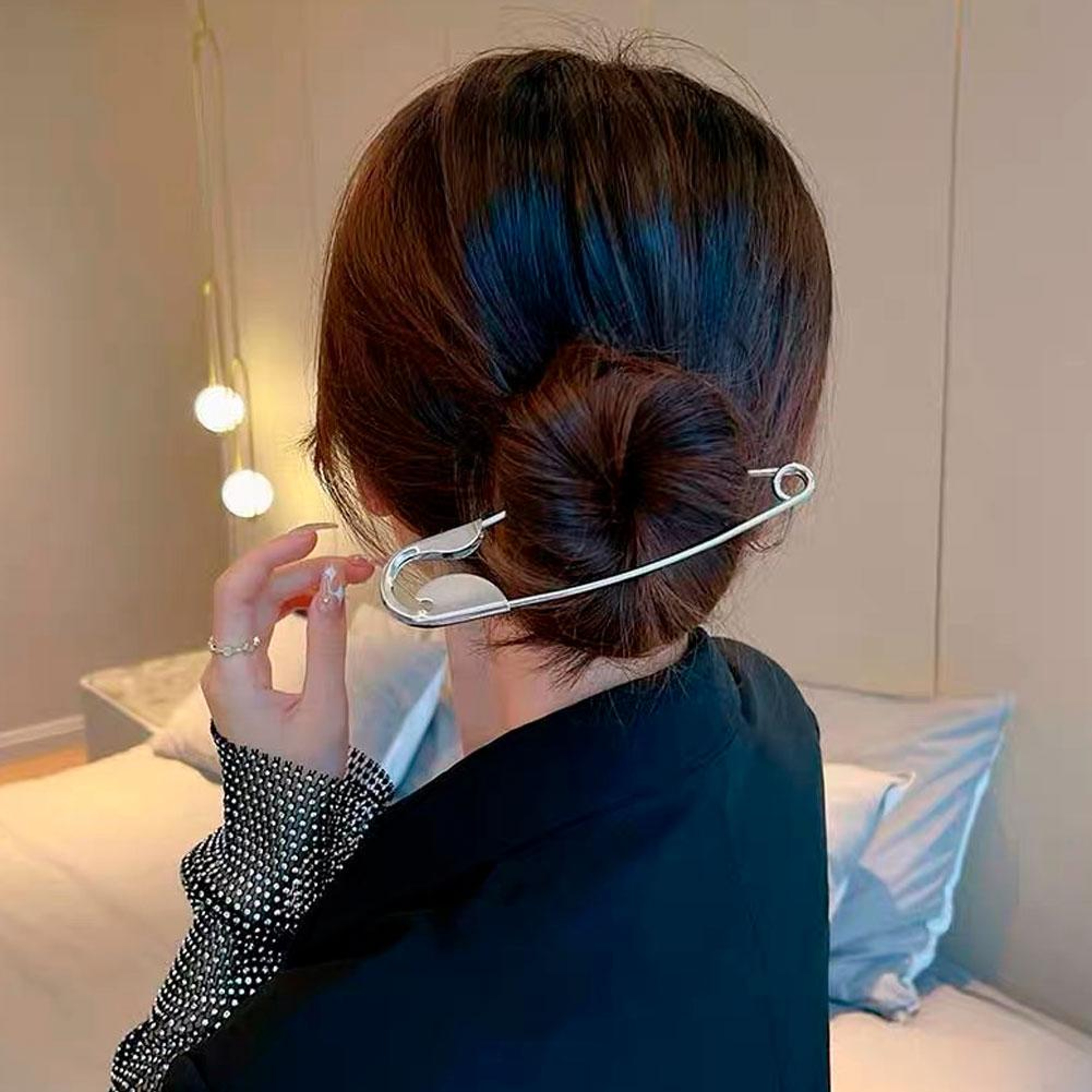 Large Safety Pin Metal Hair Claws Barrettes Hairpins For Women And Girls Stylish Hair Accessories 0