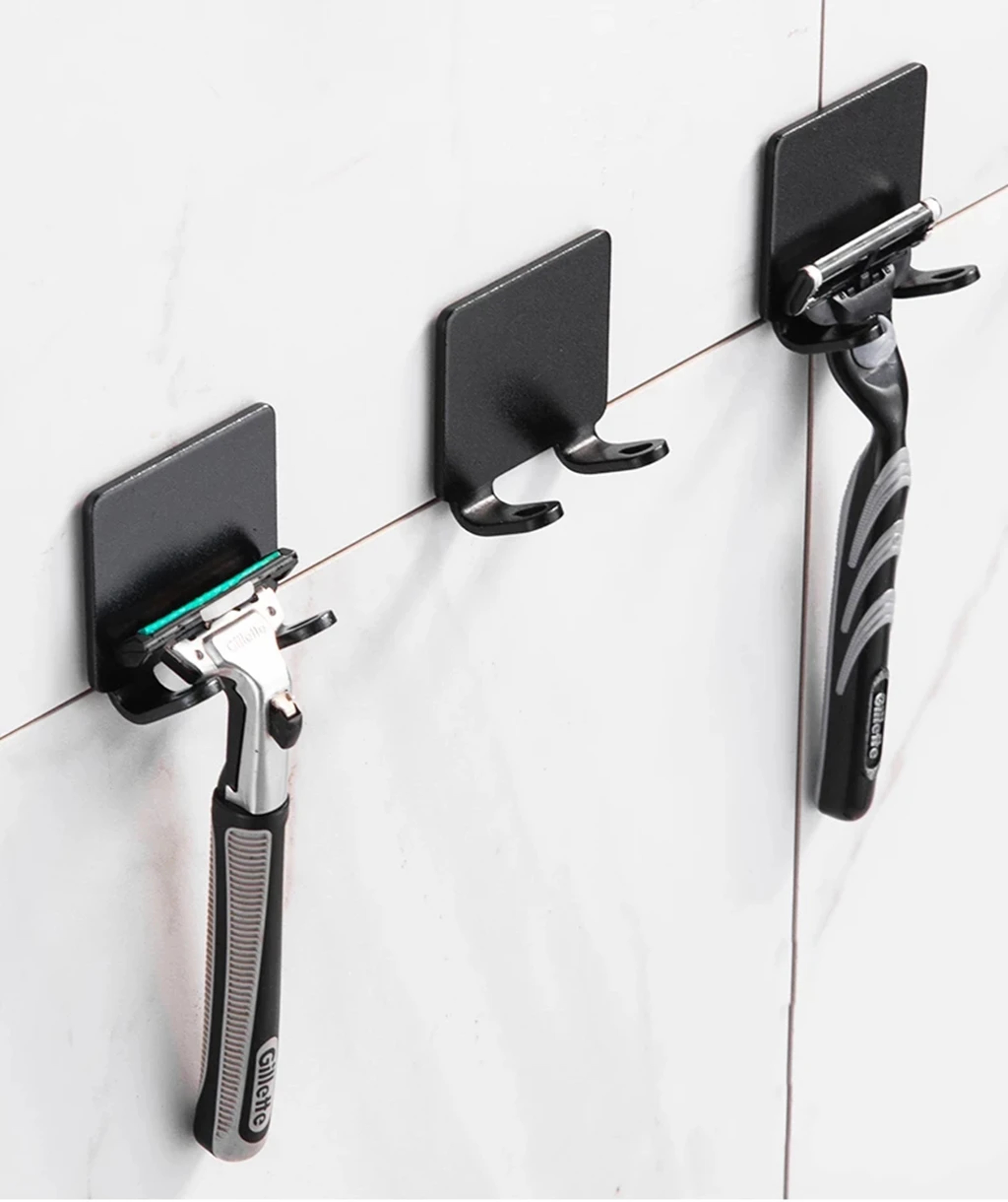 Bathroom Stainless Steel Razor Holder Shaver Shelf Wall Hook PunchFree Organizer Mens Shaving Rack  2