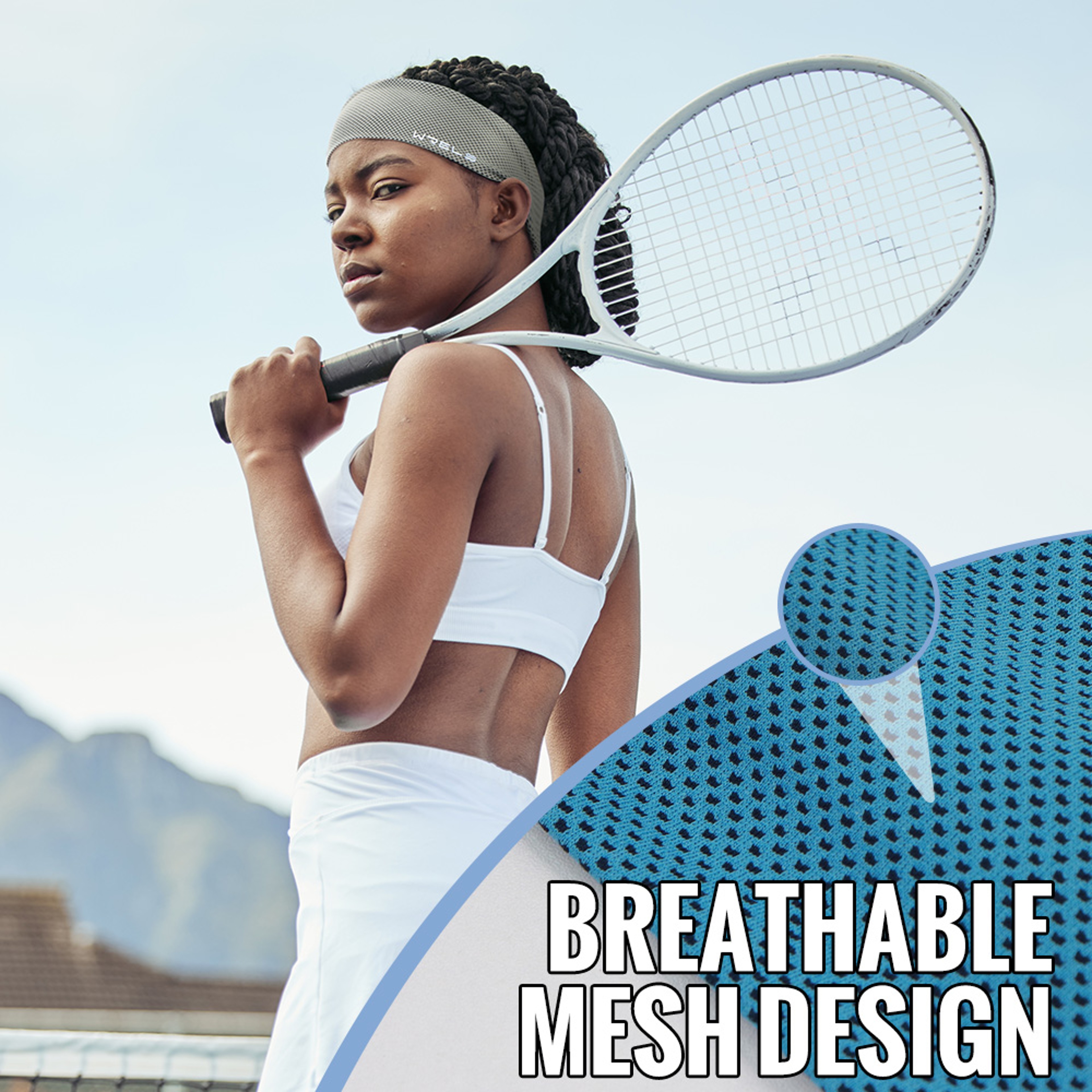 Summer Sport Headband, Breathable Fitness Sweatband, Non-Slip Elastic Tenni Headband, Sweat Wicking Hairband for Running – view 3