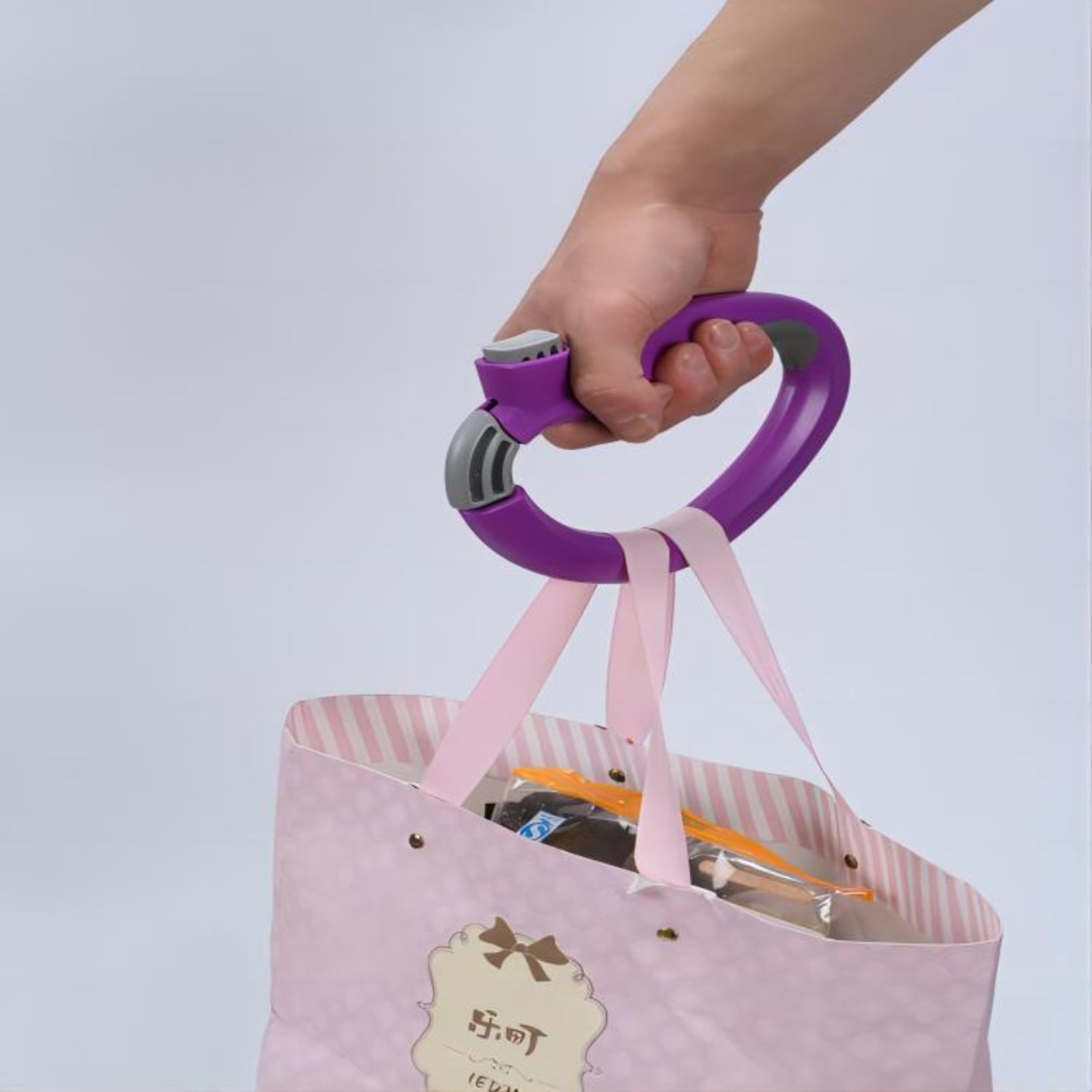 Convenient Portable Shopping Bag Holder, Useful D Shaped One Trip Grip for Easy Carrying – view 4