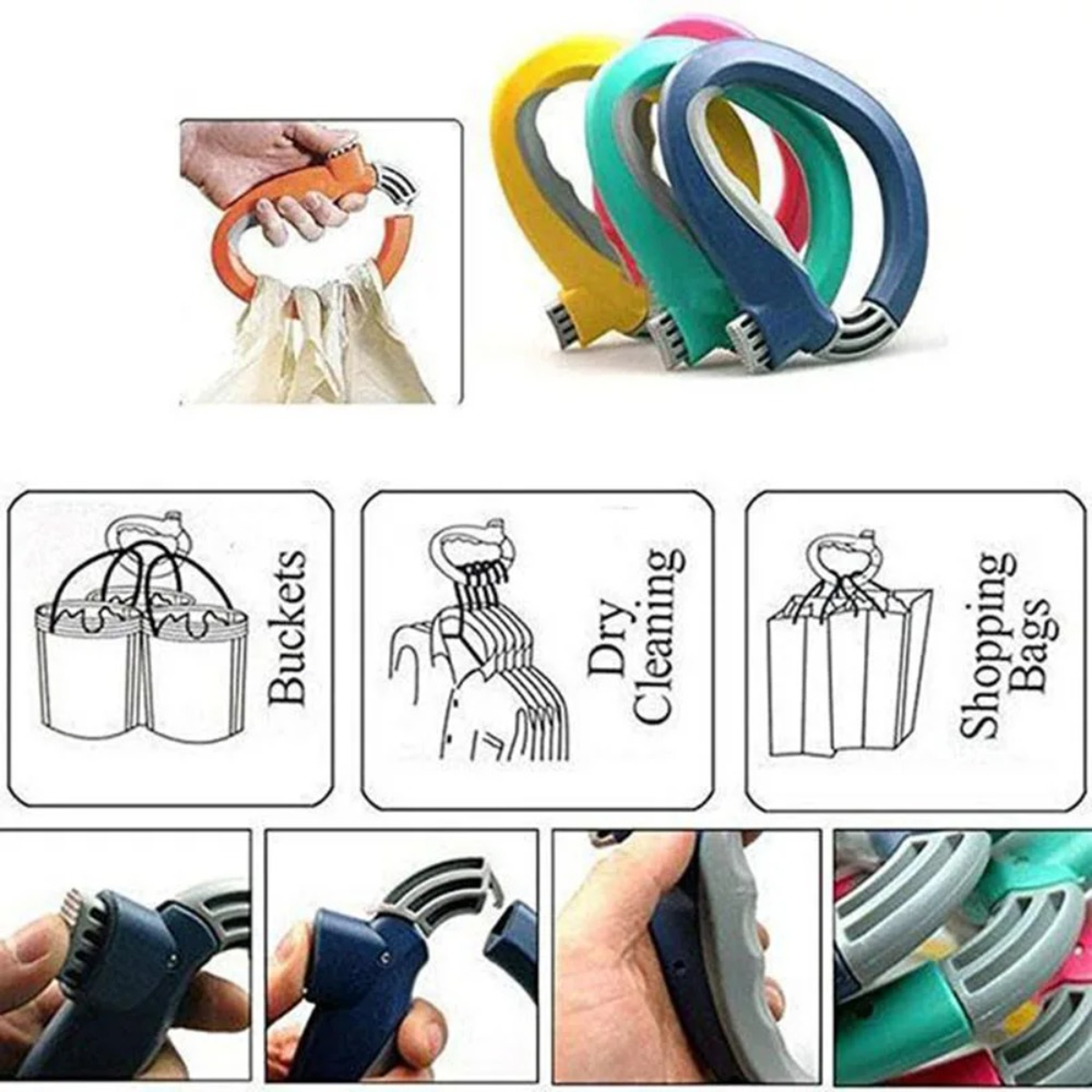 Convenient Portable Shopping Bag Holder, Useful D Shaped One Trip Grip for Easy Carrying – view 6