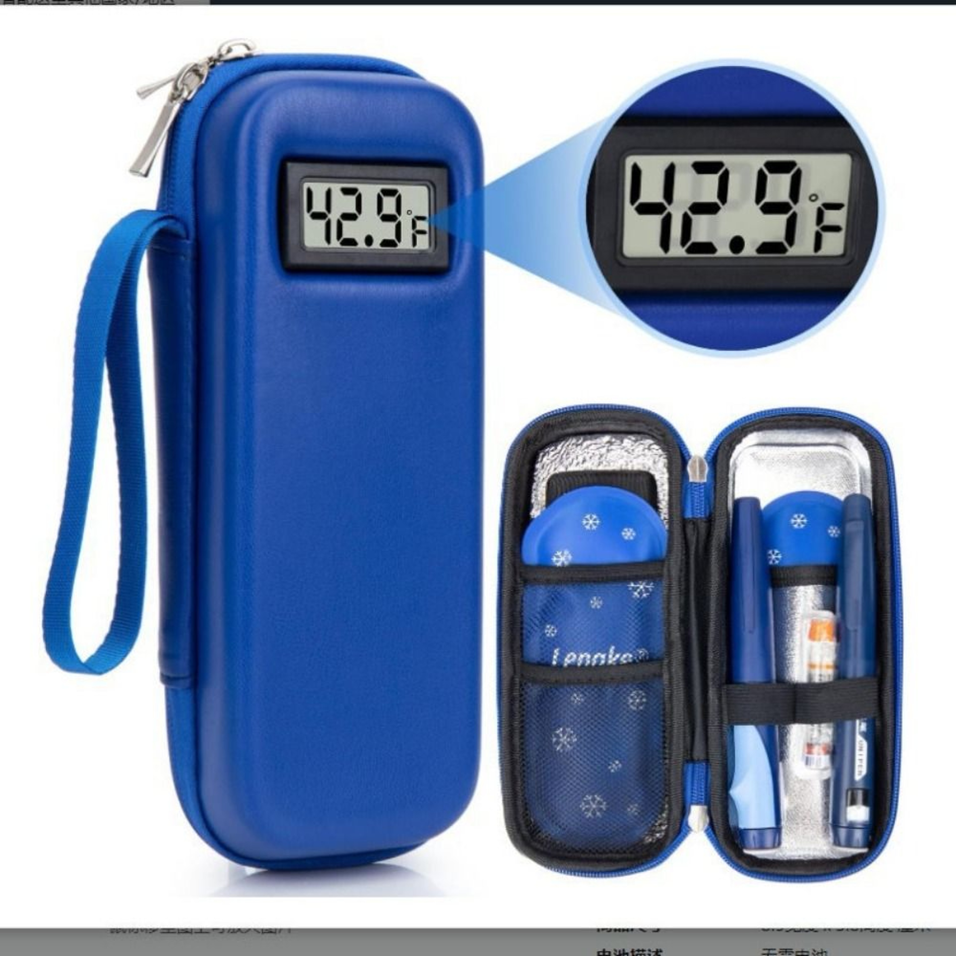 Waterproof Insulin Cooler Travel Case Reusable Medicine Organizer Portable Insulated With Thermomet 4