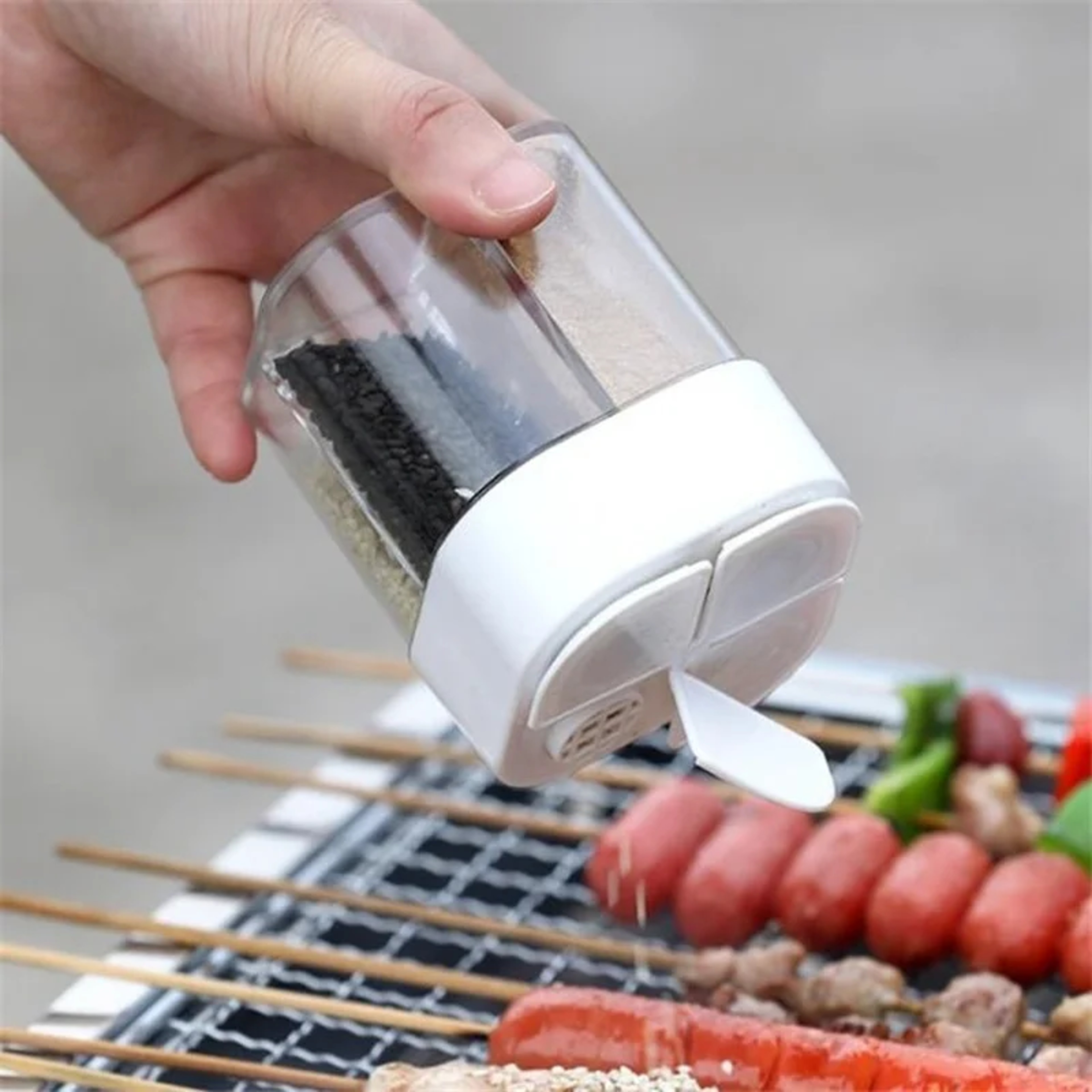Camping Seasoning Jar with Lid, Transparent Spice Dispenser, Compartment Outdoor Cooking Shaker for BBQ – view 4