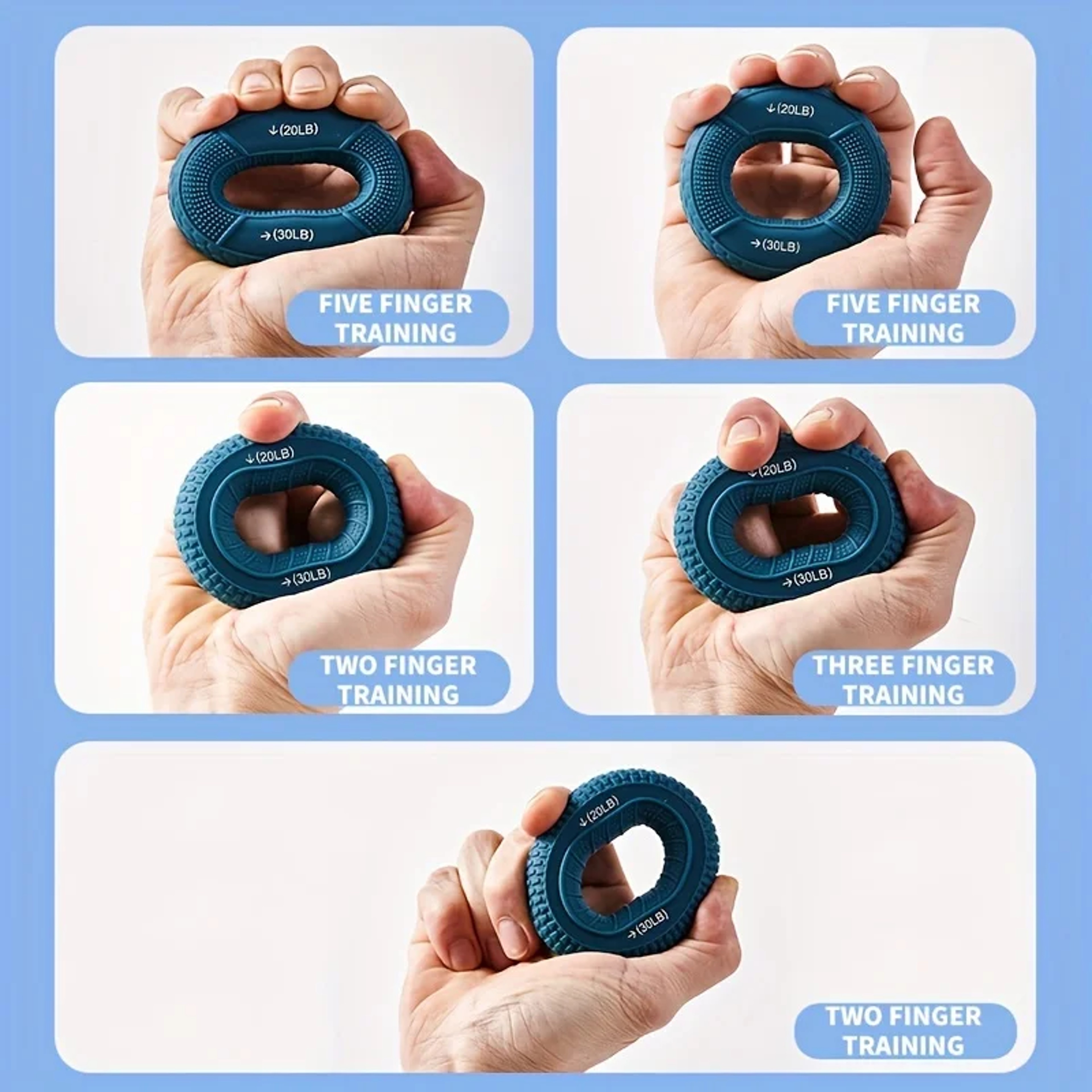 Hand Strengthener Grip Ring for Forearm and Finger Training, Silicone Strength Trainer Ring for Grip Strength – view 4