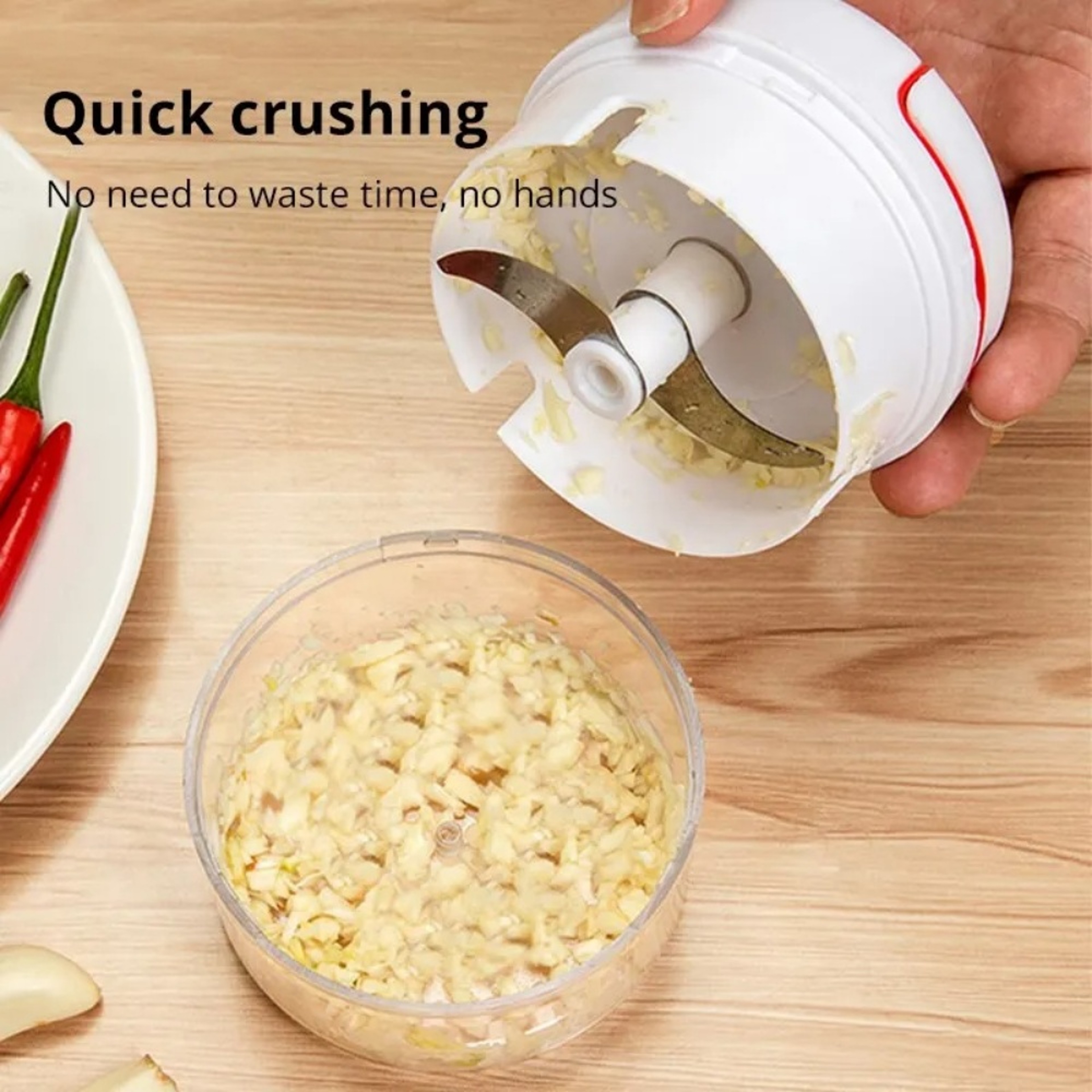 Hand Pulled Garlic Grinder Manual Garlic Masher MultiFunction Kitchen Tool 2