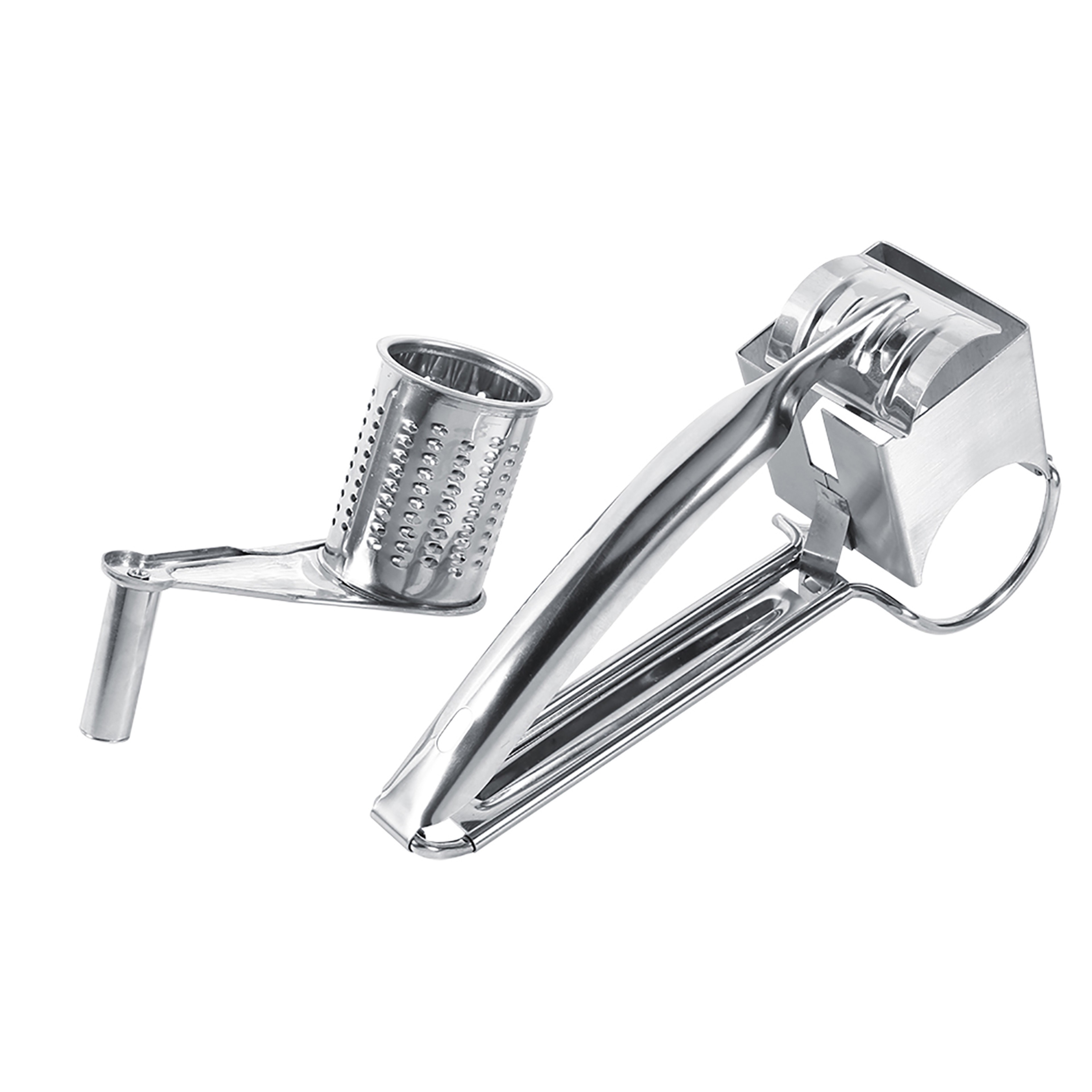 Multifunctional Kitchen Craft Rotary Stainless Steel Cheese Grater, Drums Slice Shred Tool for Easy Meal Preparation – view 6