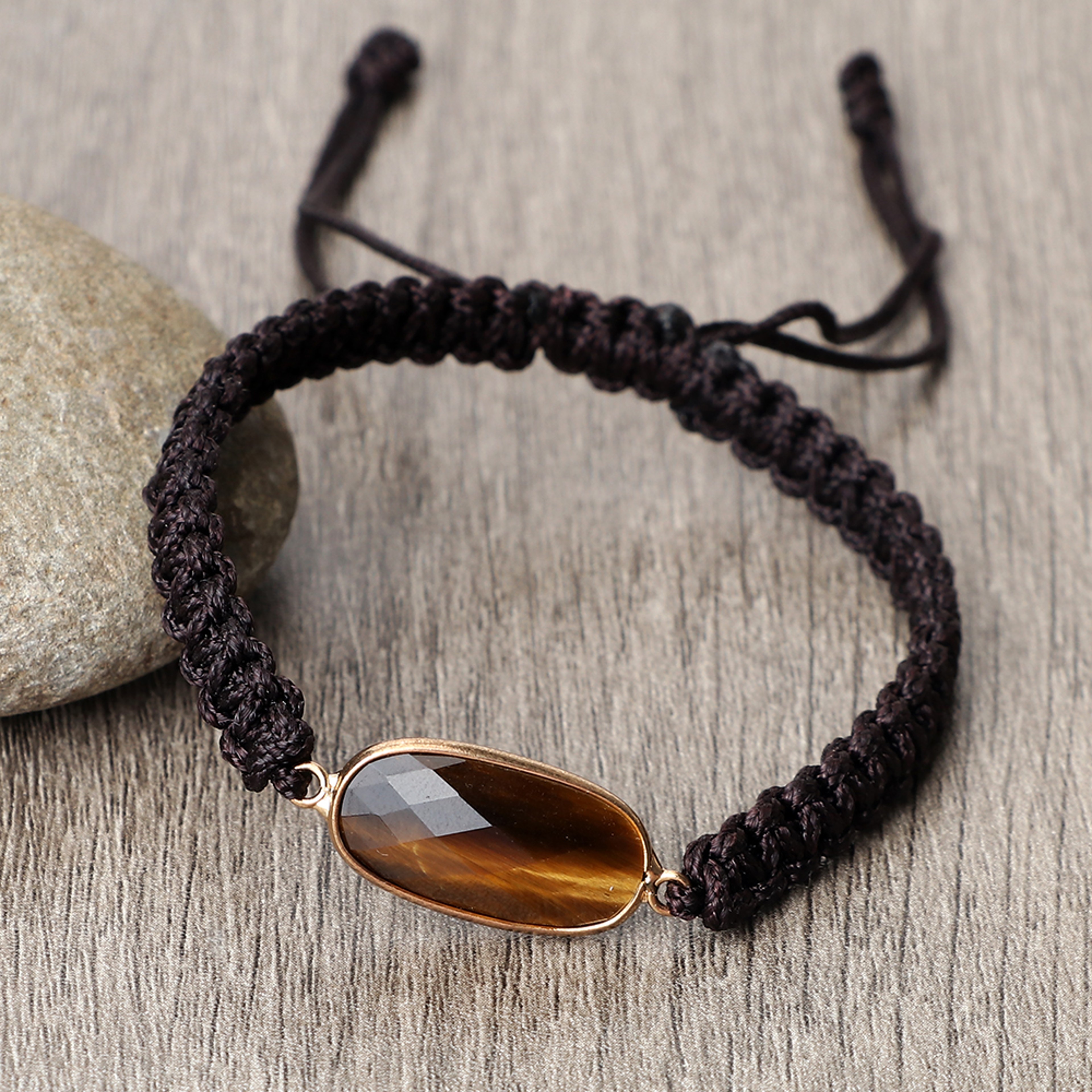 Natural Tiger Eye Stone Bracelet Handmade Beads Yoga Wrap Bracelet, Bangle for Women Men – view 9