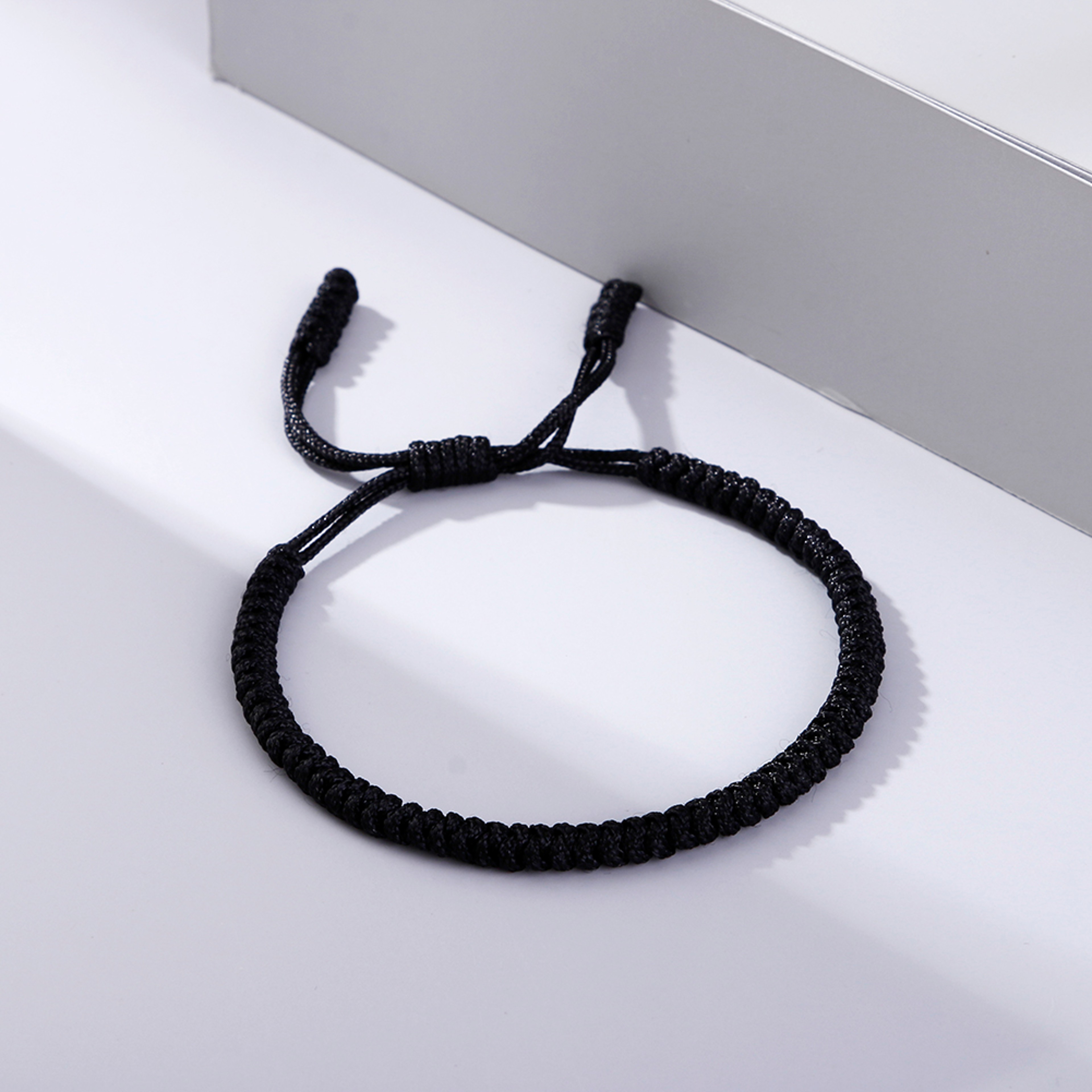 Black And White Bracelets For Couple Adjustable Size Handmade Bracelet Women Men Lucky Wristband Ch 4