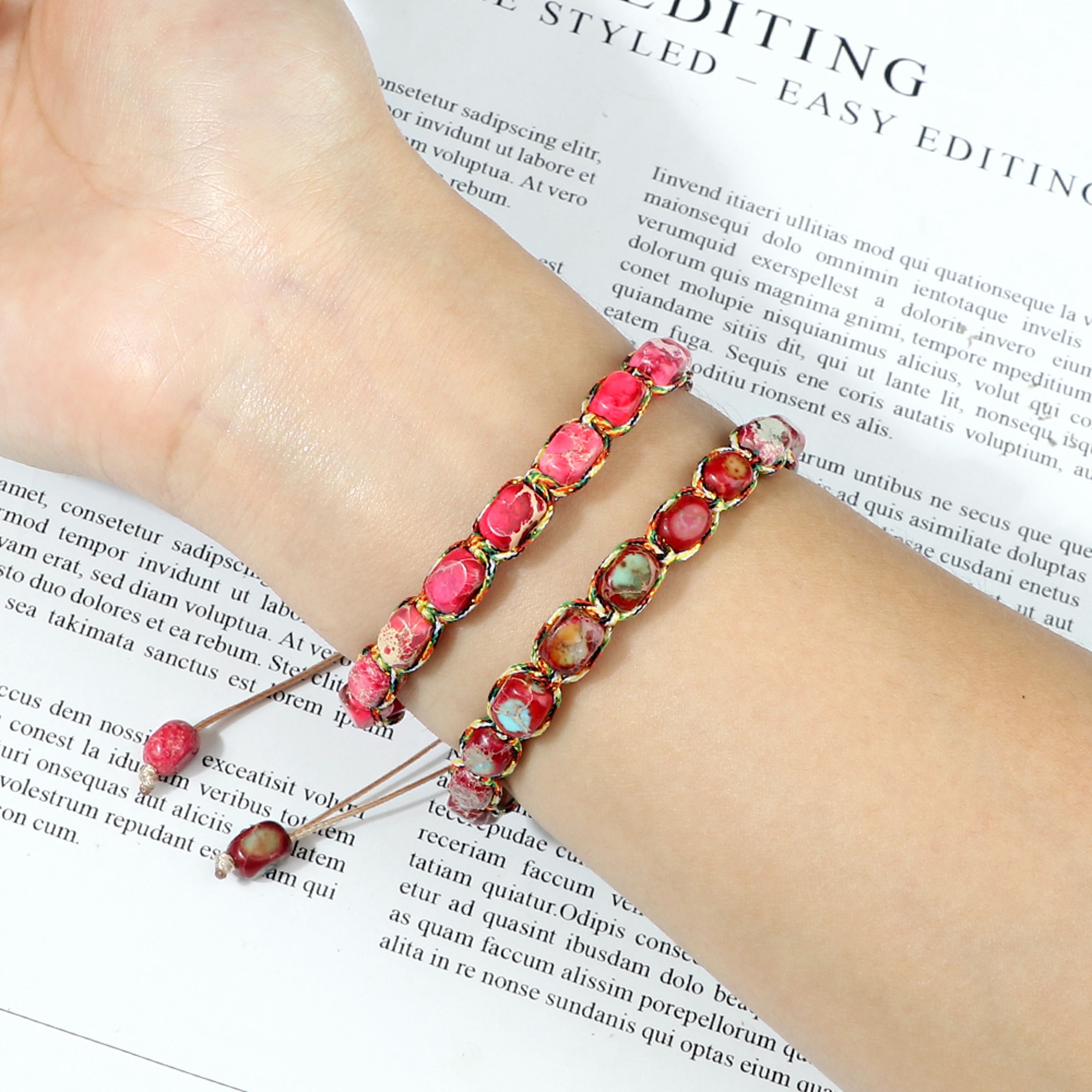 Bohemian Emperor Natural Stone Beaded Bracelet Adjustable Handmade Bangle For Women And Men Rope Br 1