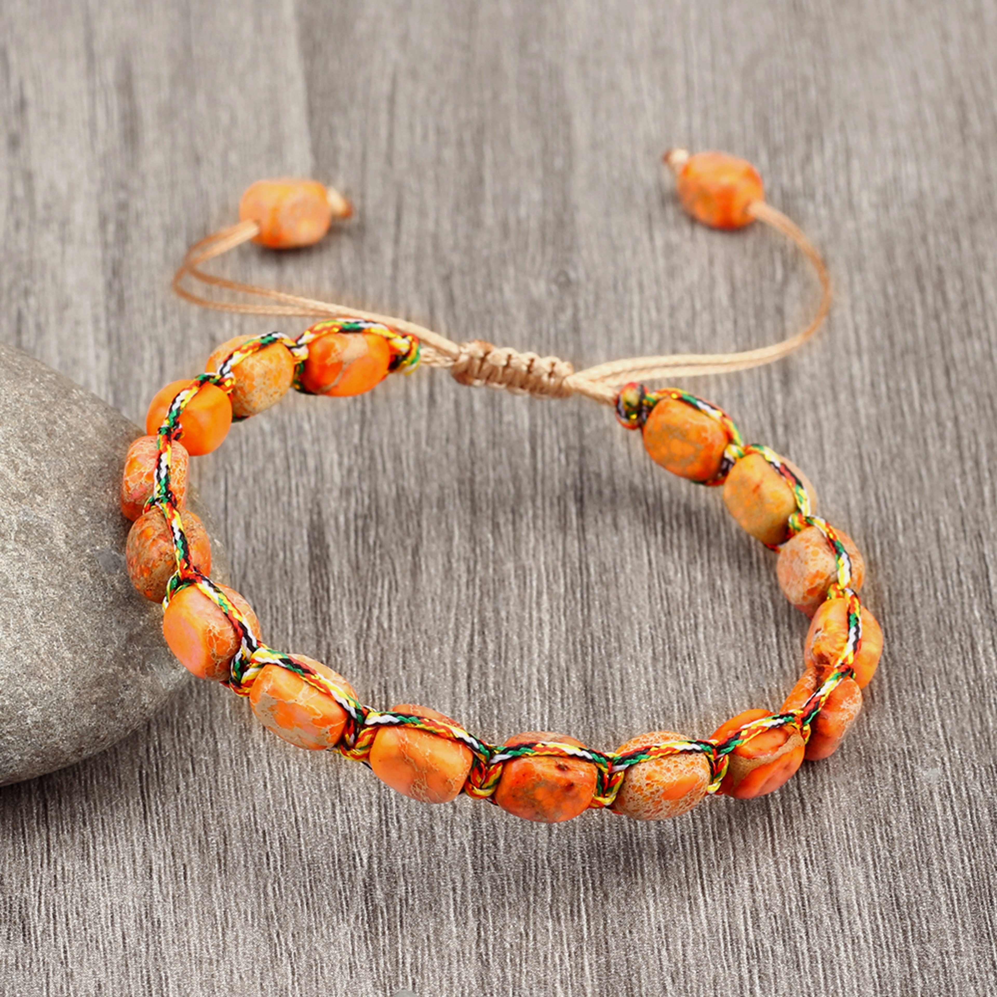 Bohemian Emperor Natural Stone Beaded Bracelet Adjustable Handmade Bangle For Women And Men Rope Br 7