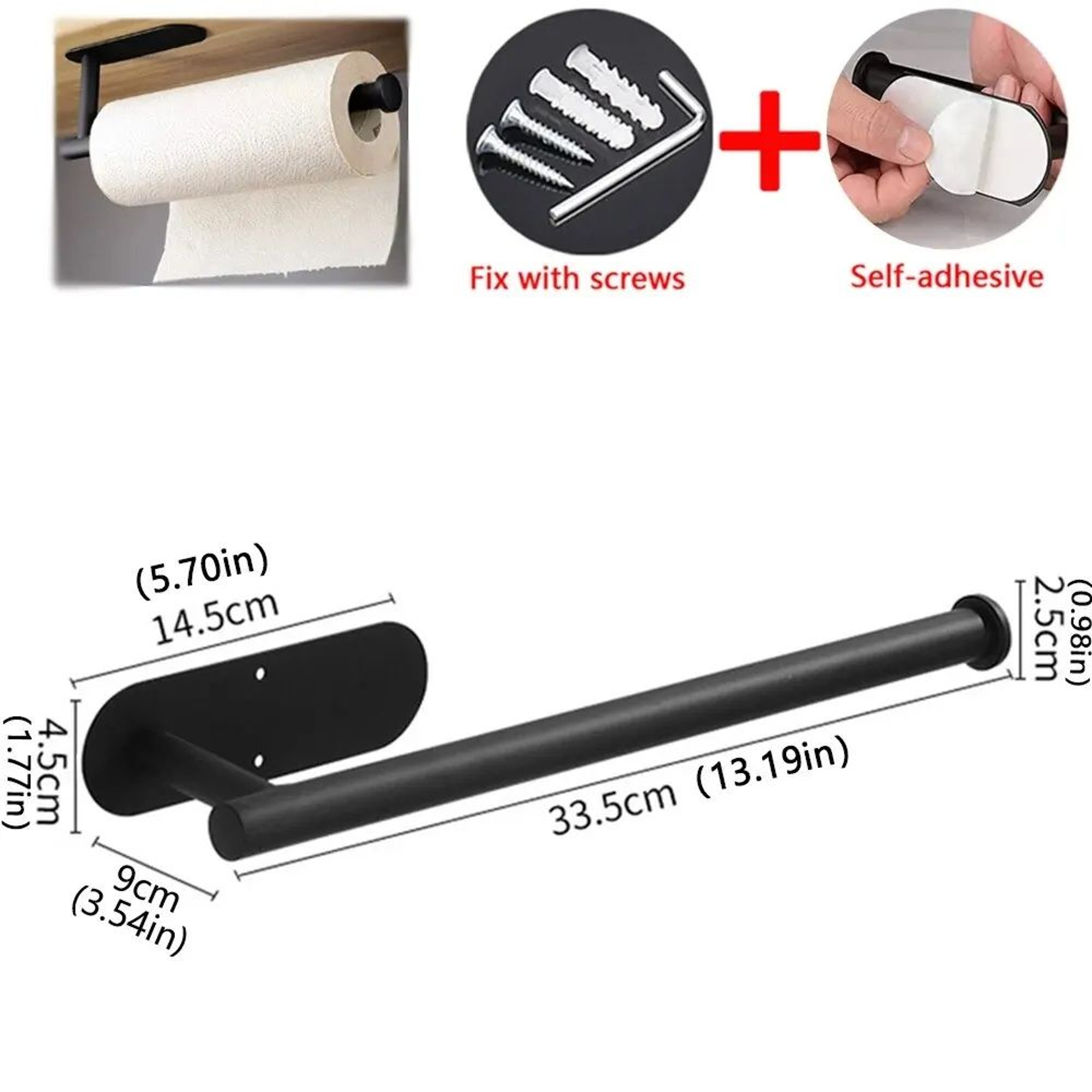 Adhesive Tissue Hanger Kitchen Paper Towel Holder Toilet Roll Paper Dispenser 4