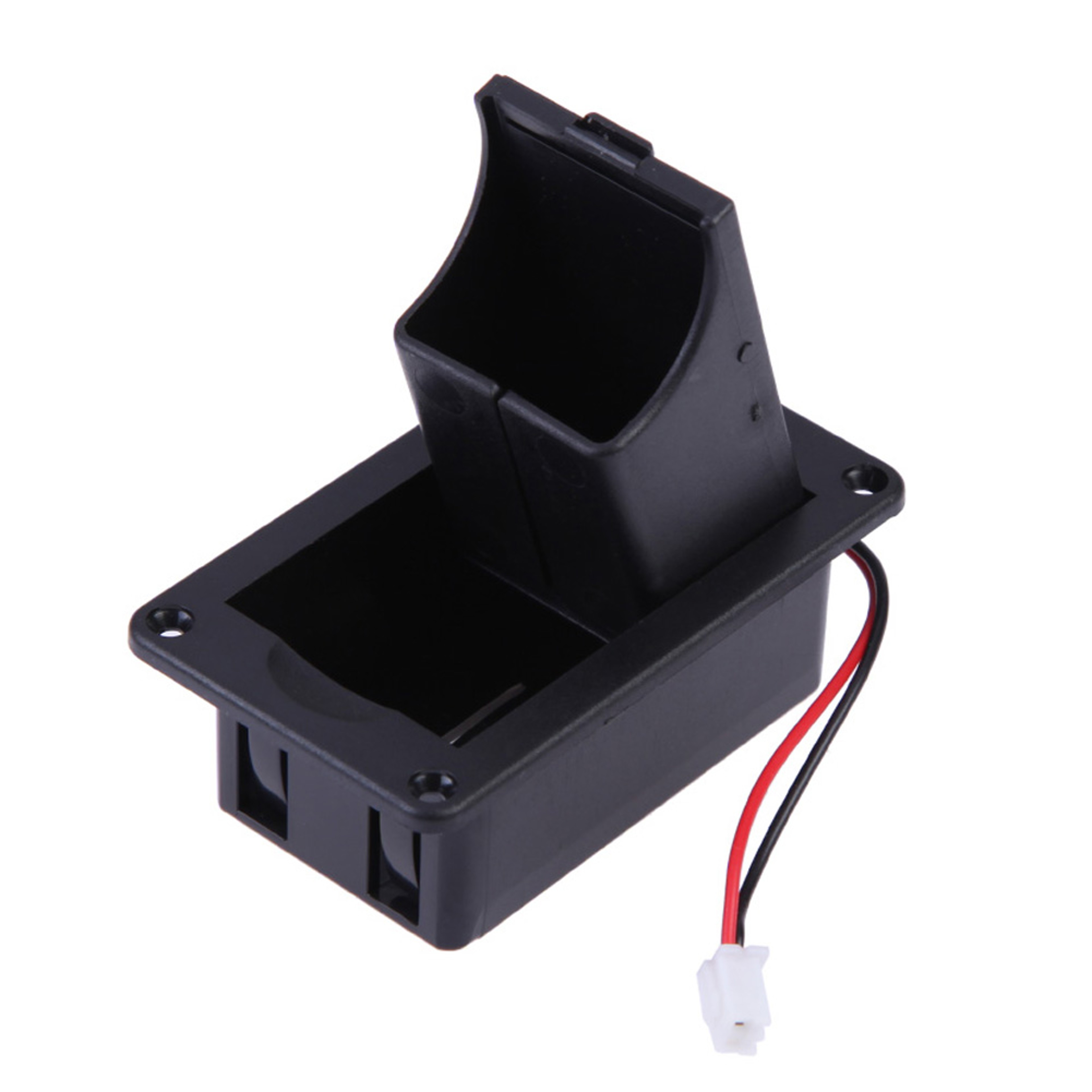 Battery Holder Case Box Cover For Guitar, Bass, Ukulele Active Pickup Connector with Wires Inside the Box – view 1