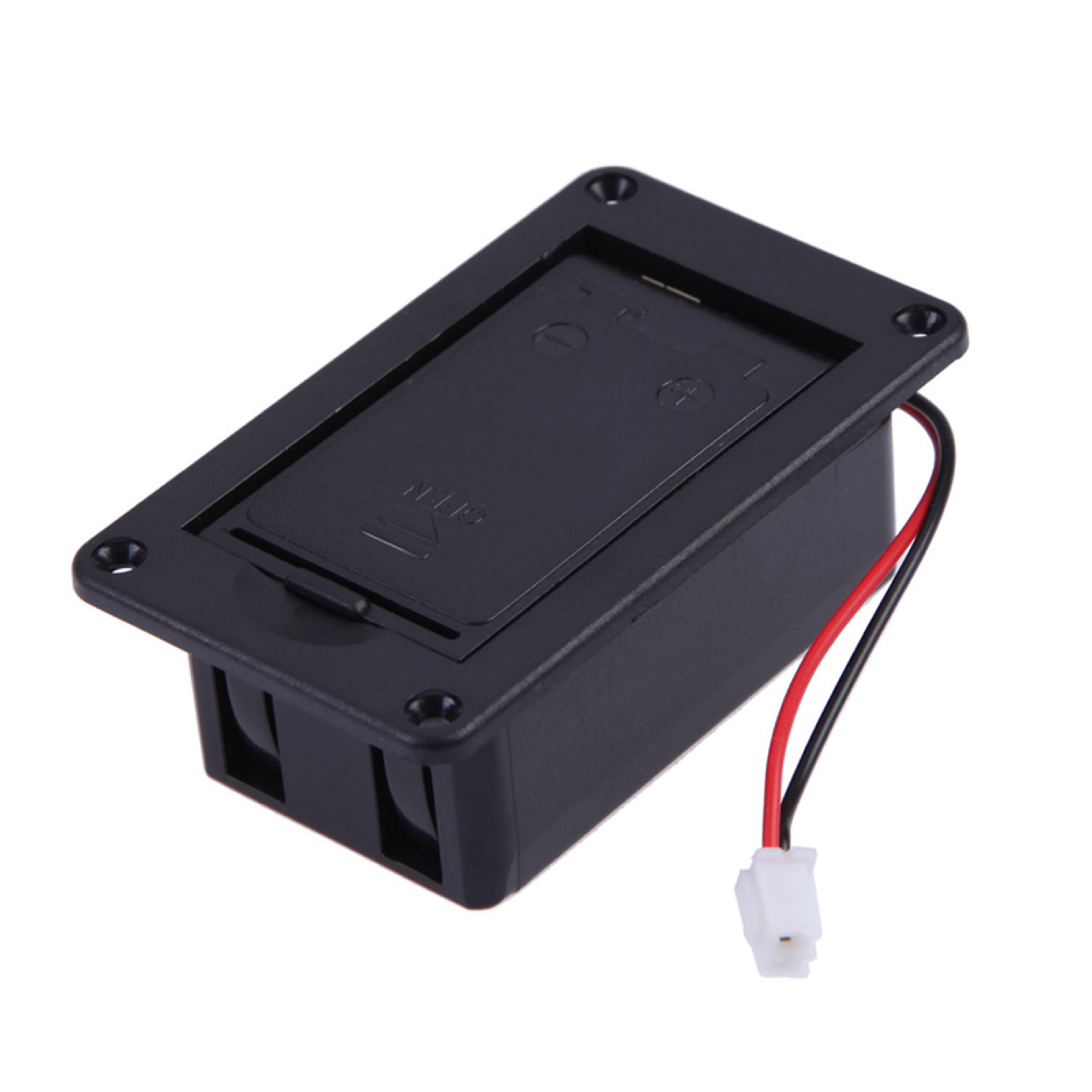 Battery Holder Case Box Cover For Guitar, Bass, Ukulele Active Pickup Connector with Wires Inside the Box – view 3