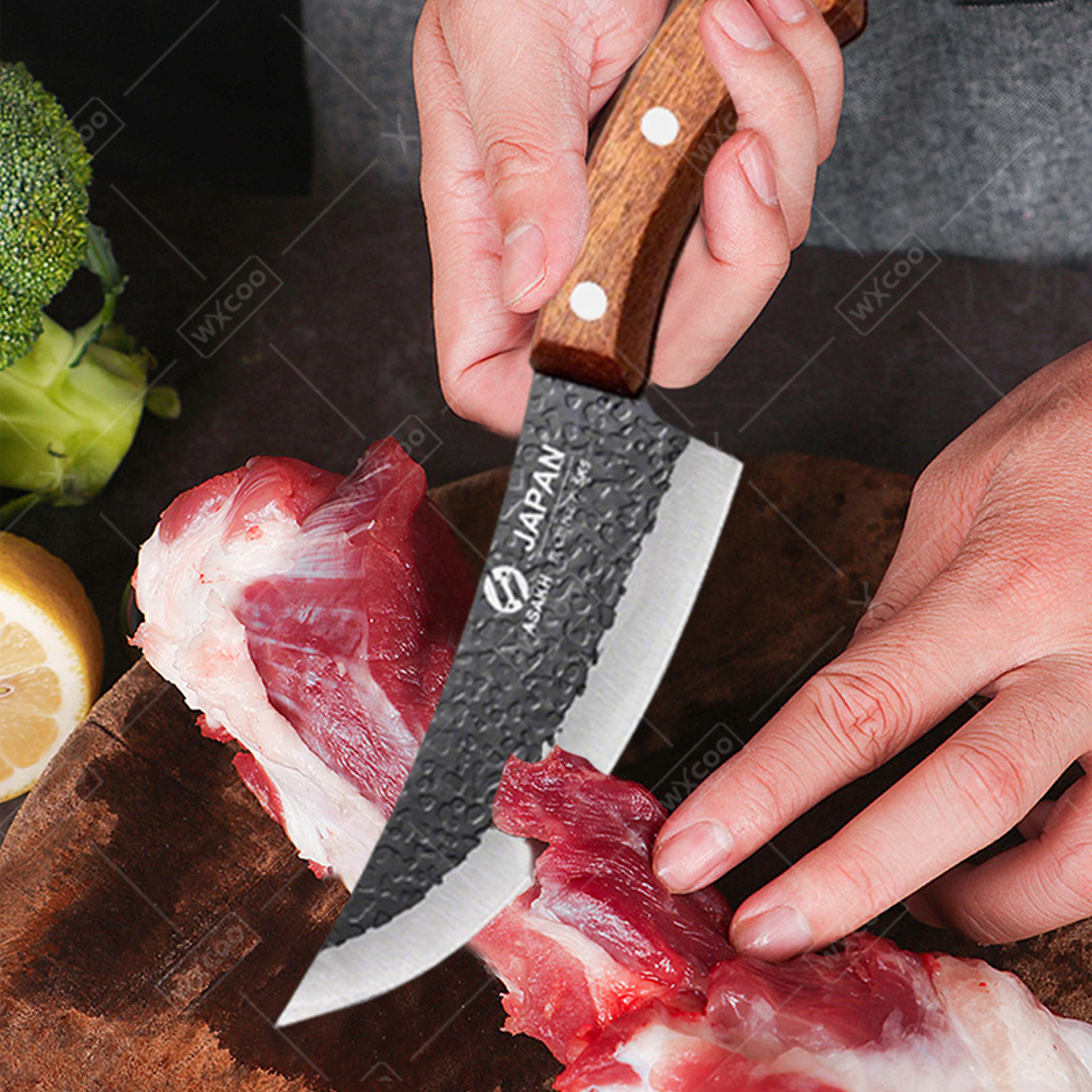 Hand Forged Butcher Knife Boning Japanese Kitchen Knife Stainless Steel Wooden Handle For Fruit And 3