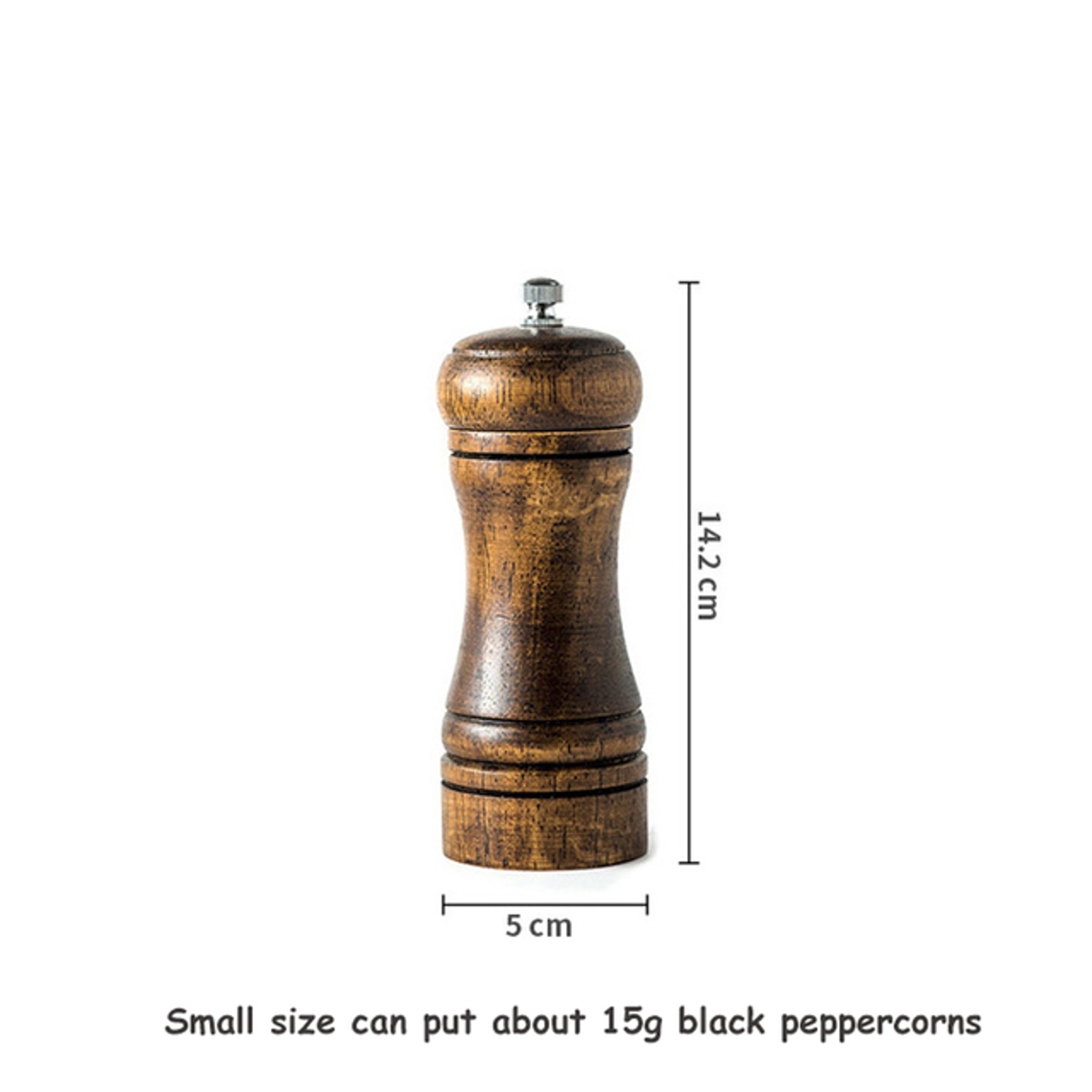 Classical Oak Wood Pepper Spice Mill Grinder Set Handheld Seasoning Adjustable Mills Grinder With C