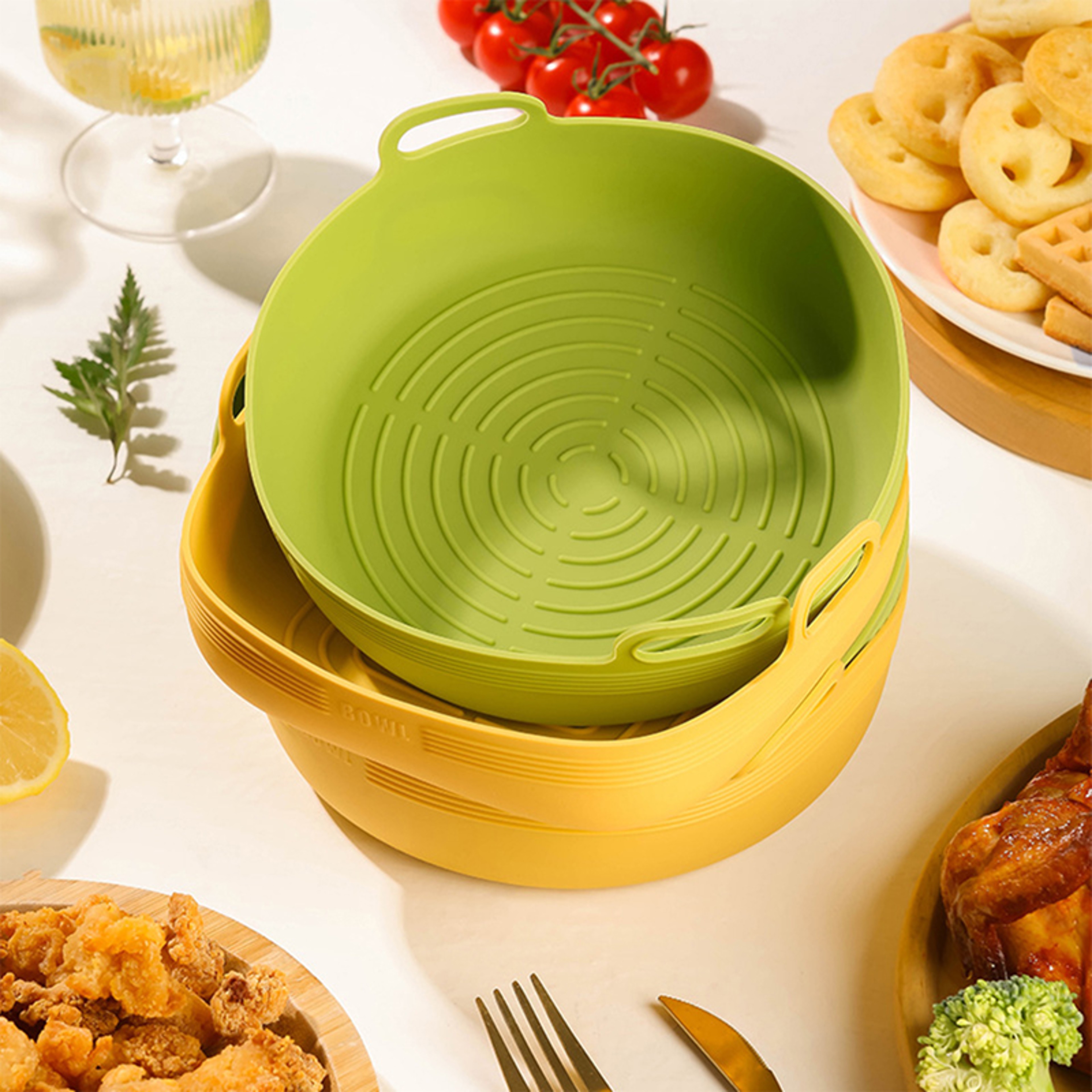 Silicone Air Fryer Accessories, Oven Baking Tray, AirFryer Basket, Silicone Mold Pizza Mat, Round Grill Pan, Replacement – view 4
