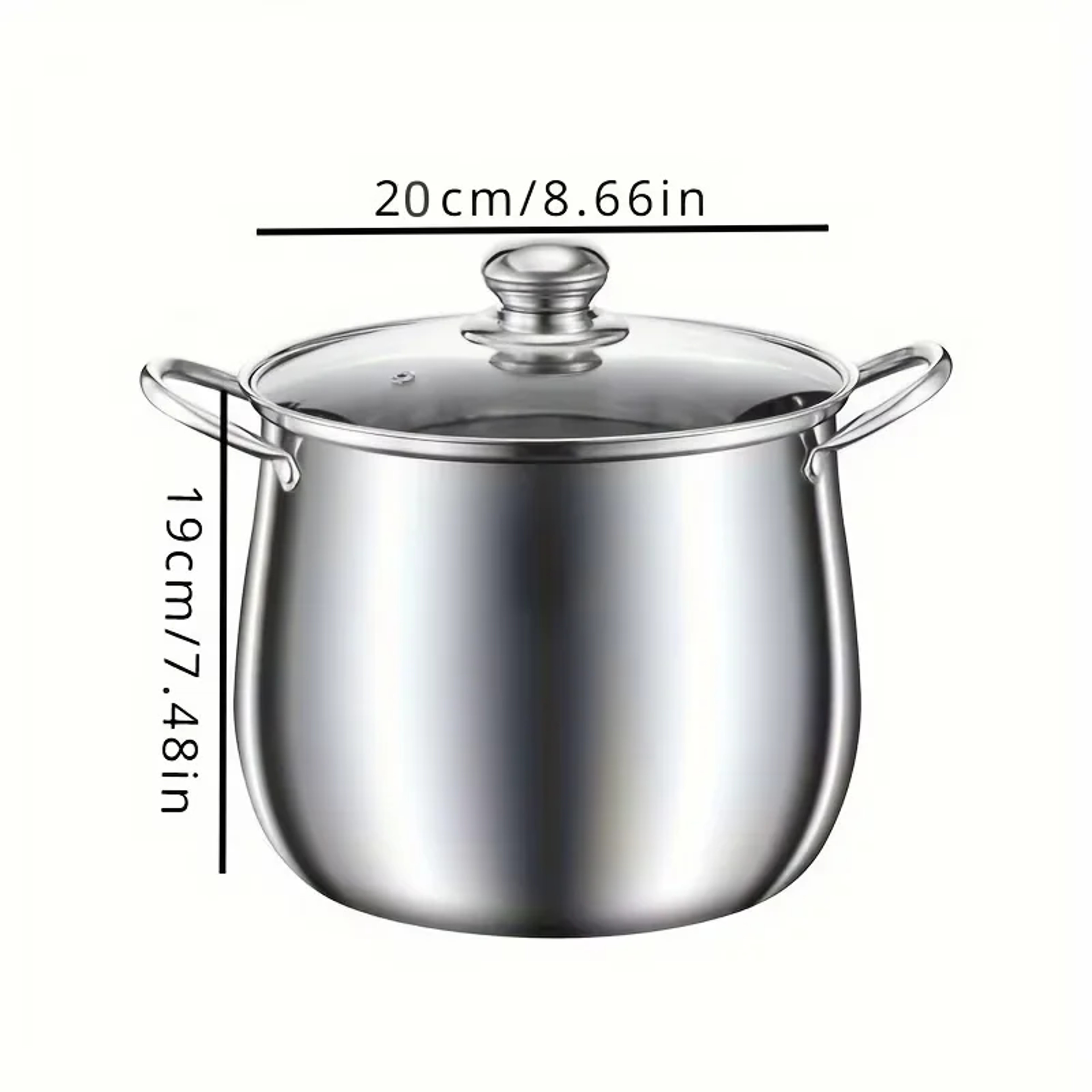 Large capacity stainless steel soup pot, household noodle cooking pot, stewed chicken soup pot, suitable for induction – view 4