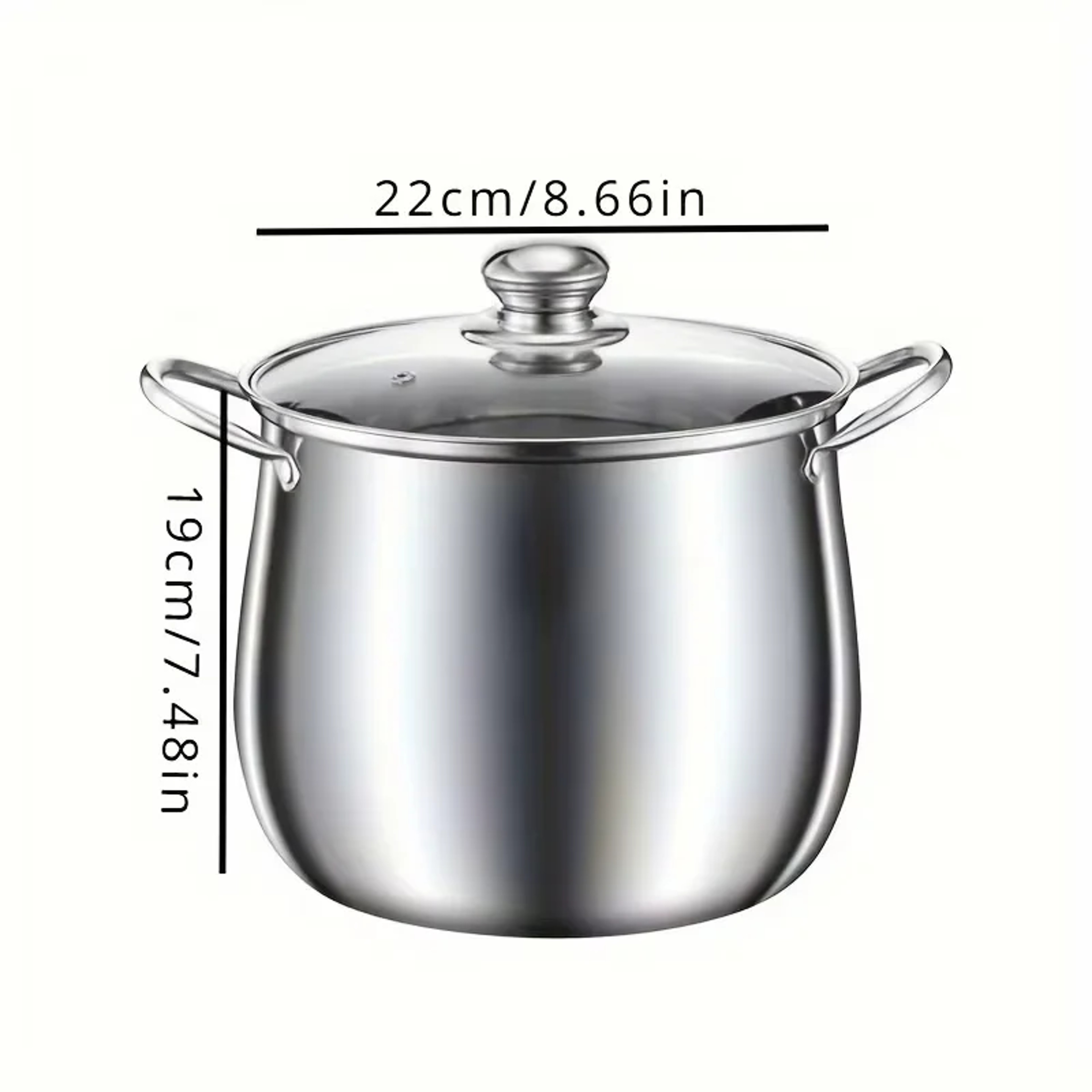 Large capacity stainless steel soup pot, household noodle cooking pot, stewed chicken soup pot, suitable for induction – view 5