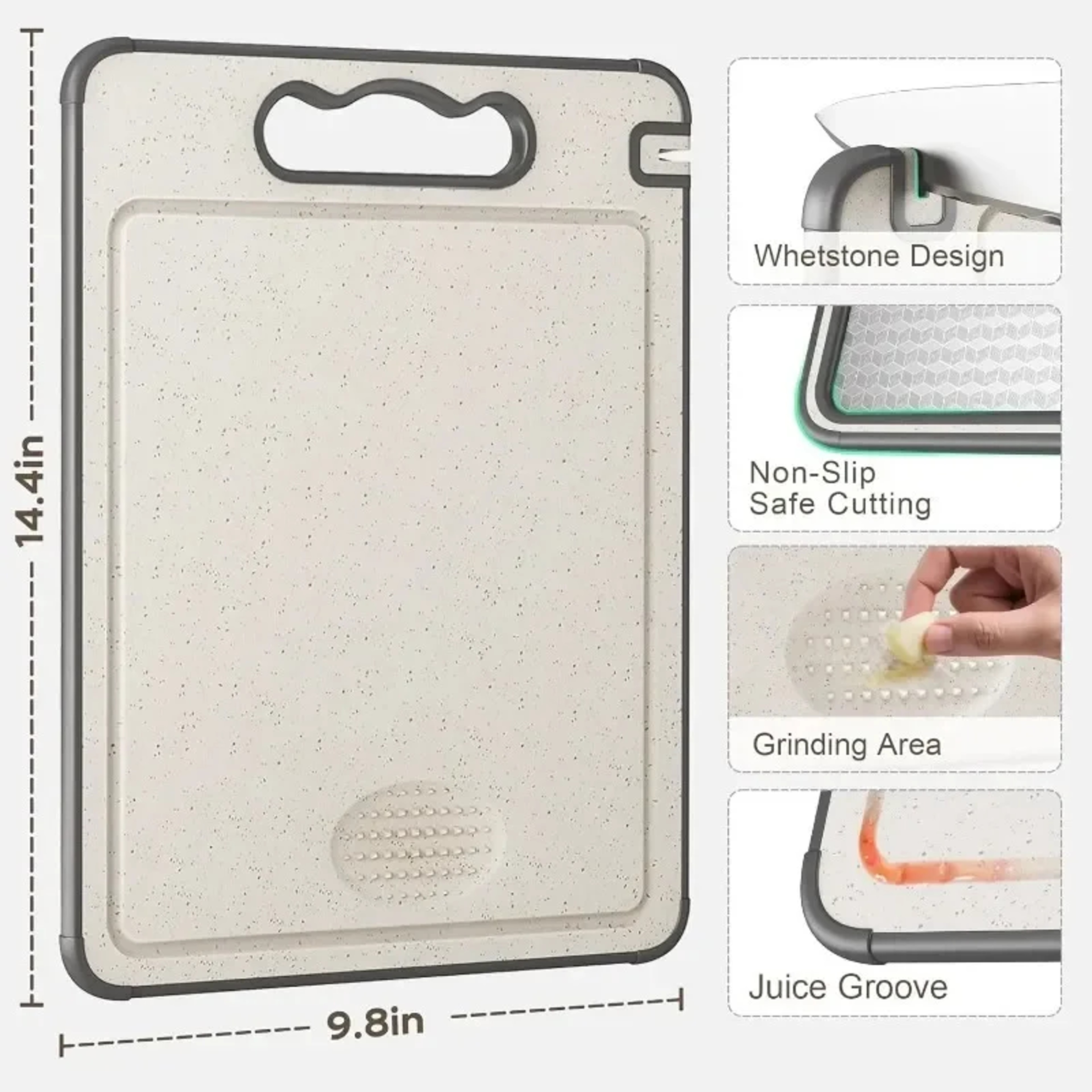 Stainless Steel Cutting Board Set Double Sided Kitchen Chopping Boards Dishwasher Safe Meat And Veg 5