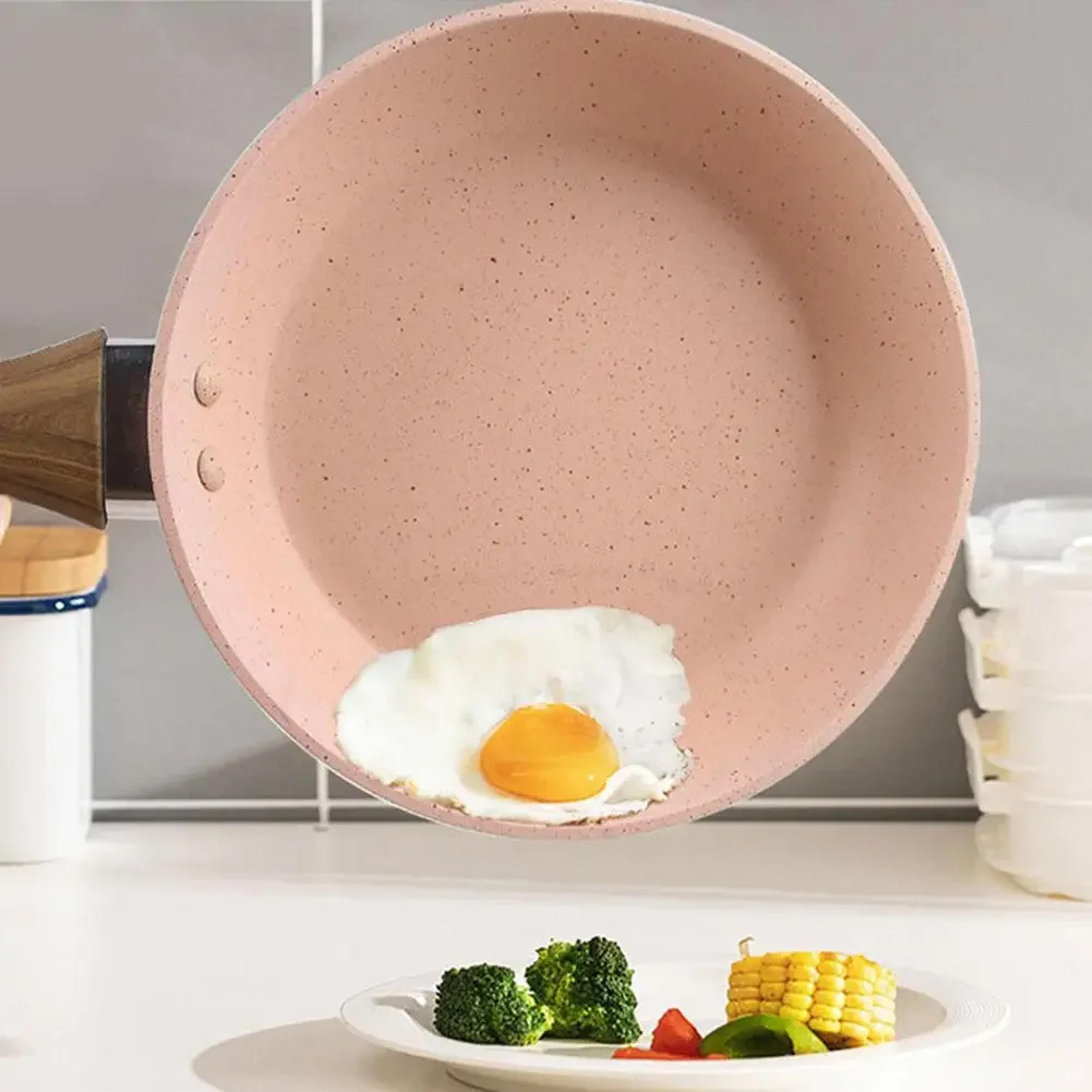 NonStick Egg Frying Pan Medical Stone Bao Cookware For Healthy Breakfast Universal Food Pot For Kit 0