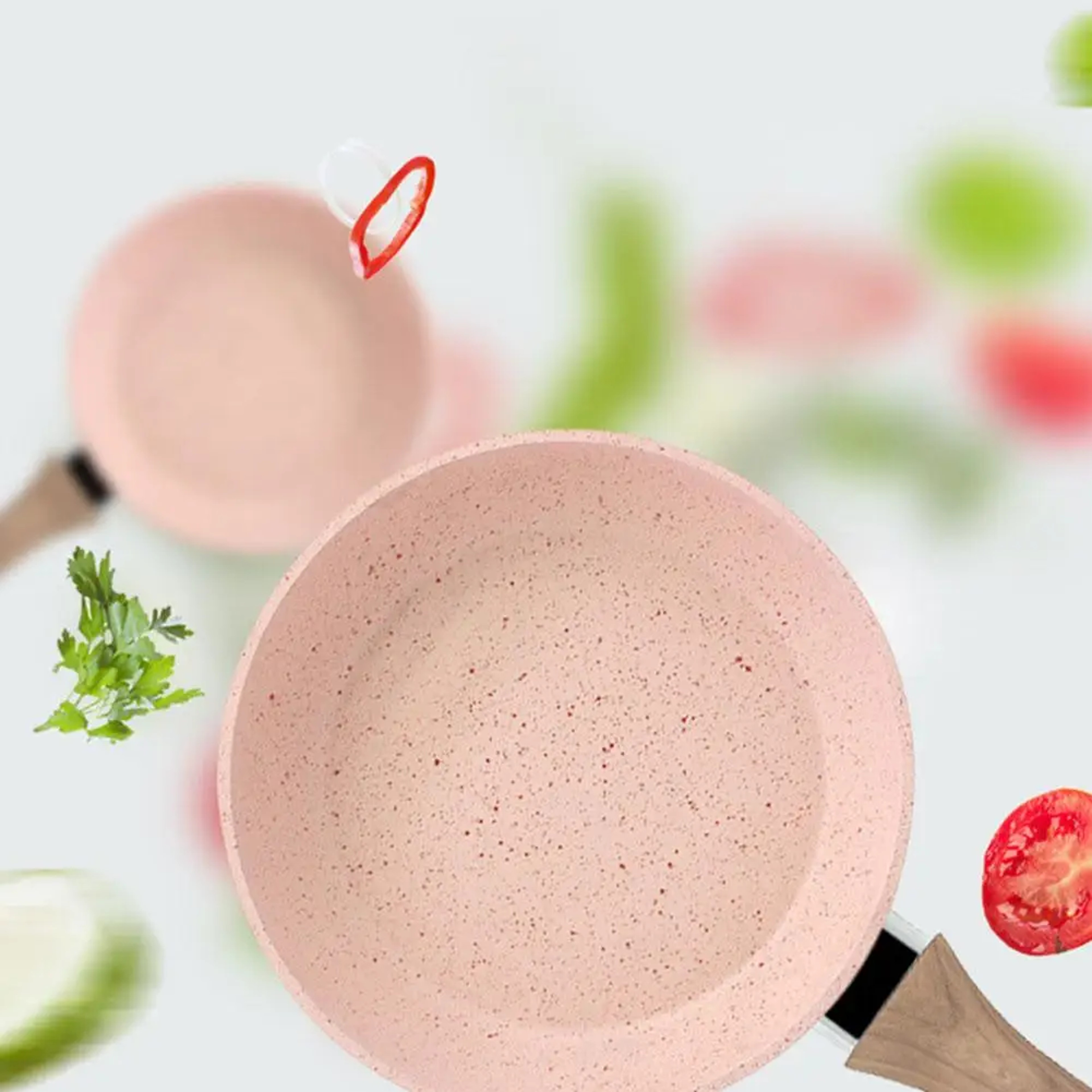 NonStick Egg Frying Pan Medical Stone Bao Cookware For Healthy Breakfast Universal Food Pot For Kit 4