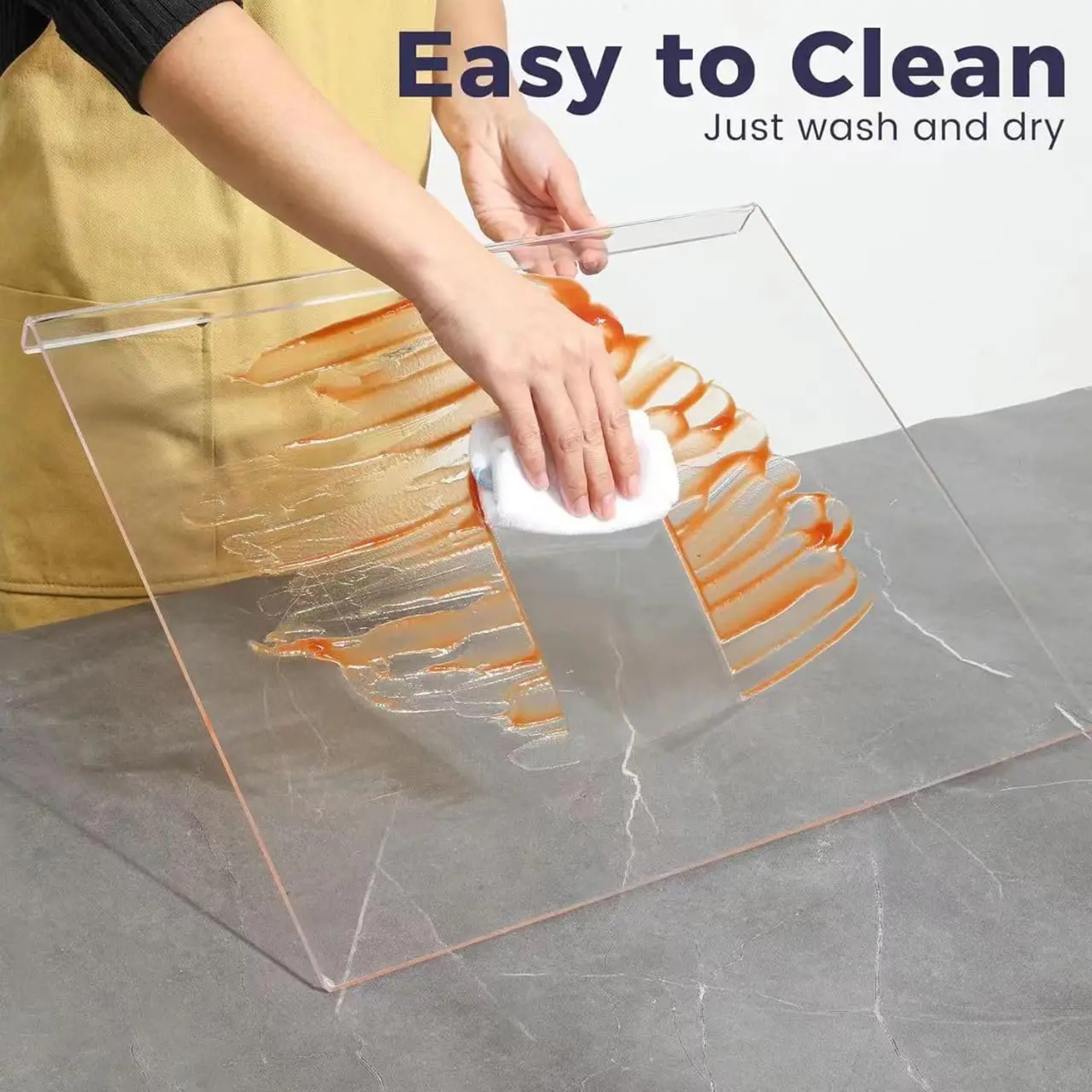 Clear Acrylic Cutting Board for Kitchen Counter with Lip, Non-Slip Charcuterie Board for Countertop, Kitchen Accessories – view 2