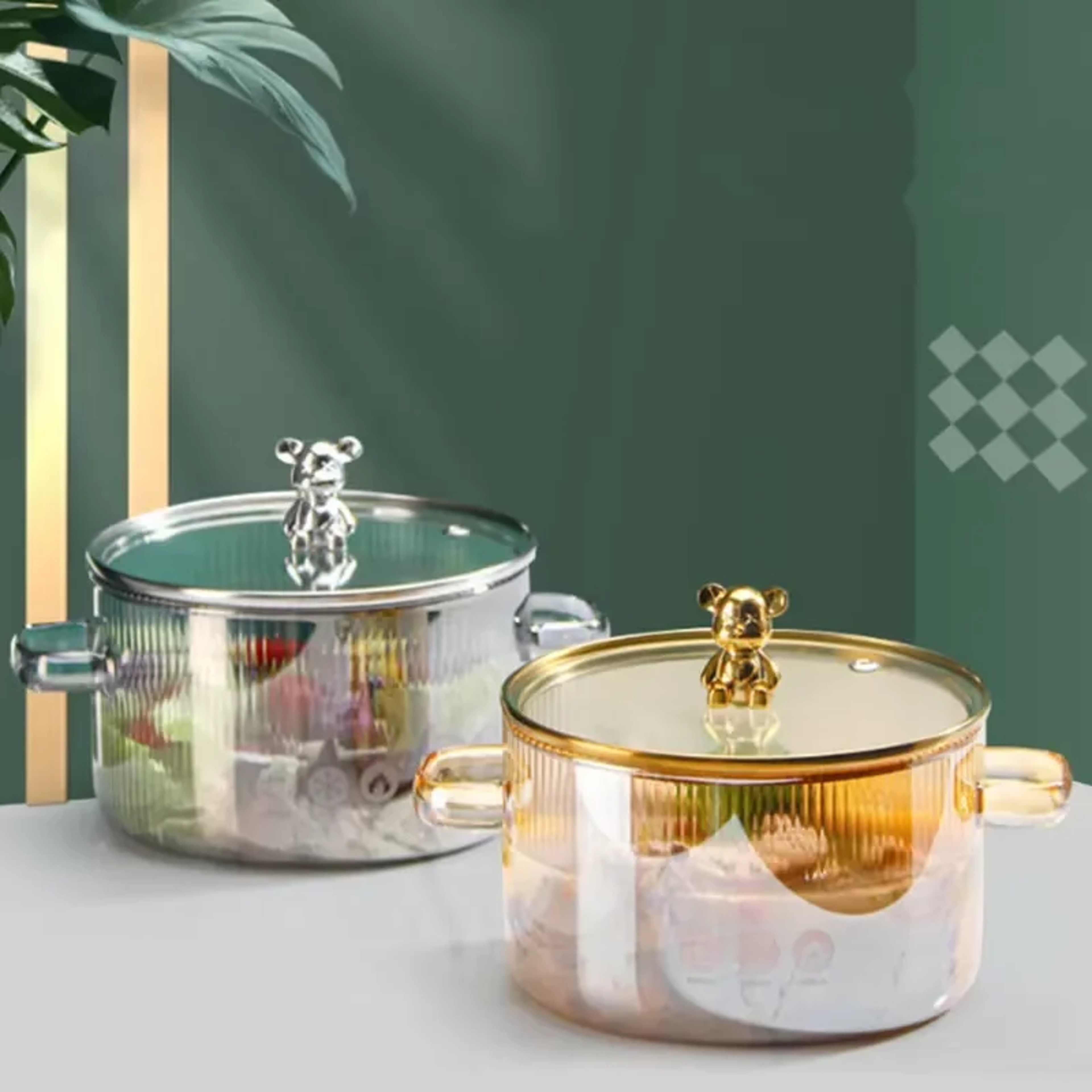 Clear Glass Saucepan With Dual Handles Soup Cooking Pot With Cover Heat Resistant Kitchen Cooking T 2
