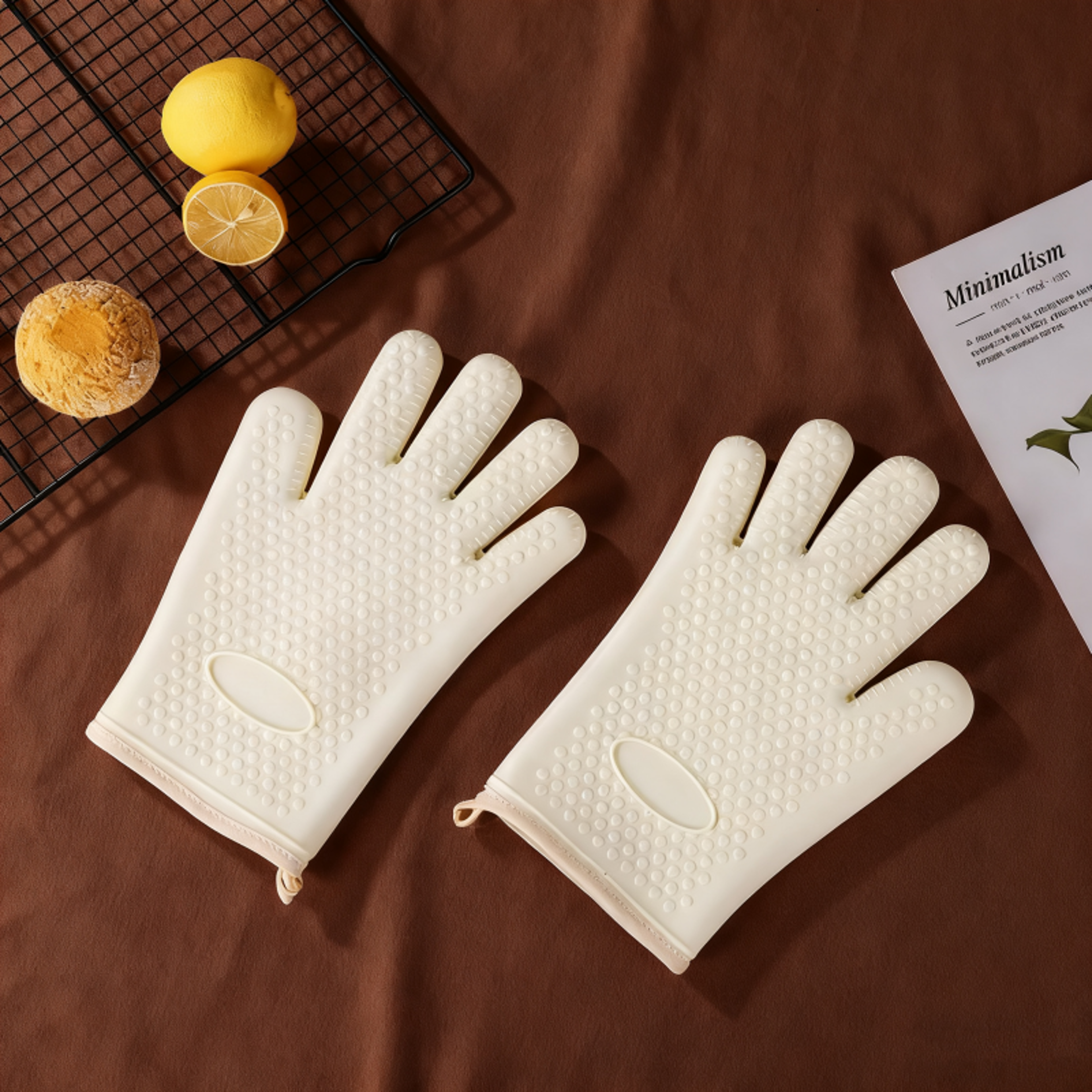 Thick Silicone Anti-Scalding Gloves, Non-Slip Heat Resistant Kitchen Accessories for BBQ, Microwave Oven, Thermal – view 3
