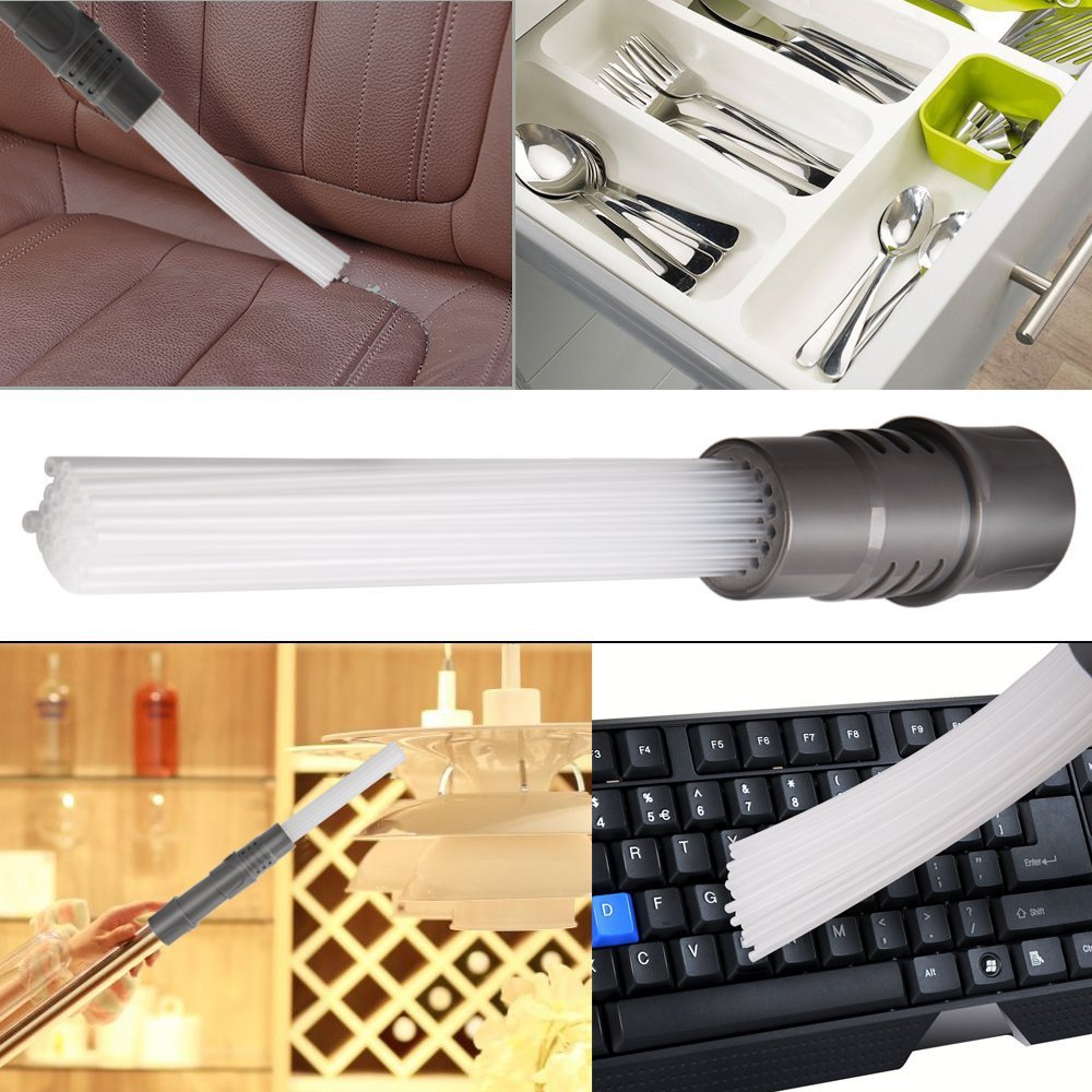 Flexible MultiTube Vacuum Straw Cleaning Brush Set For Keyboard Car Gap And Dirt Clean 5