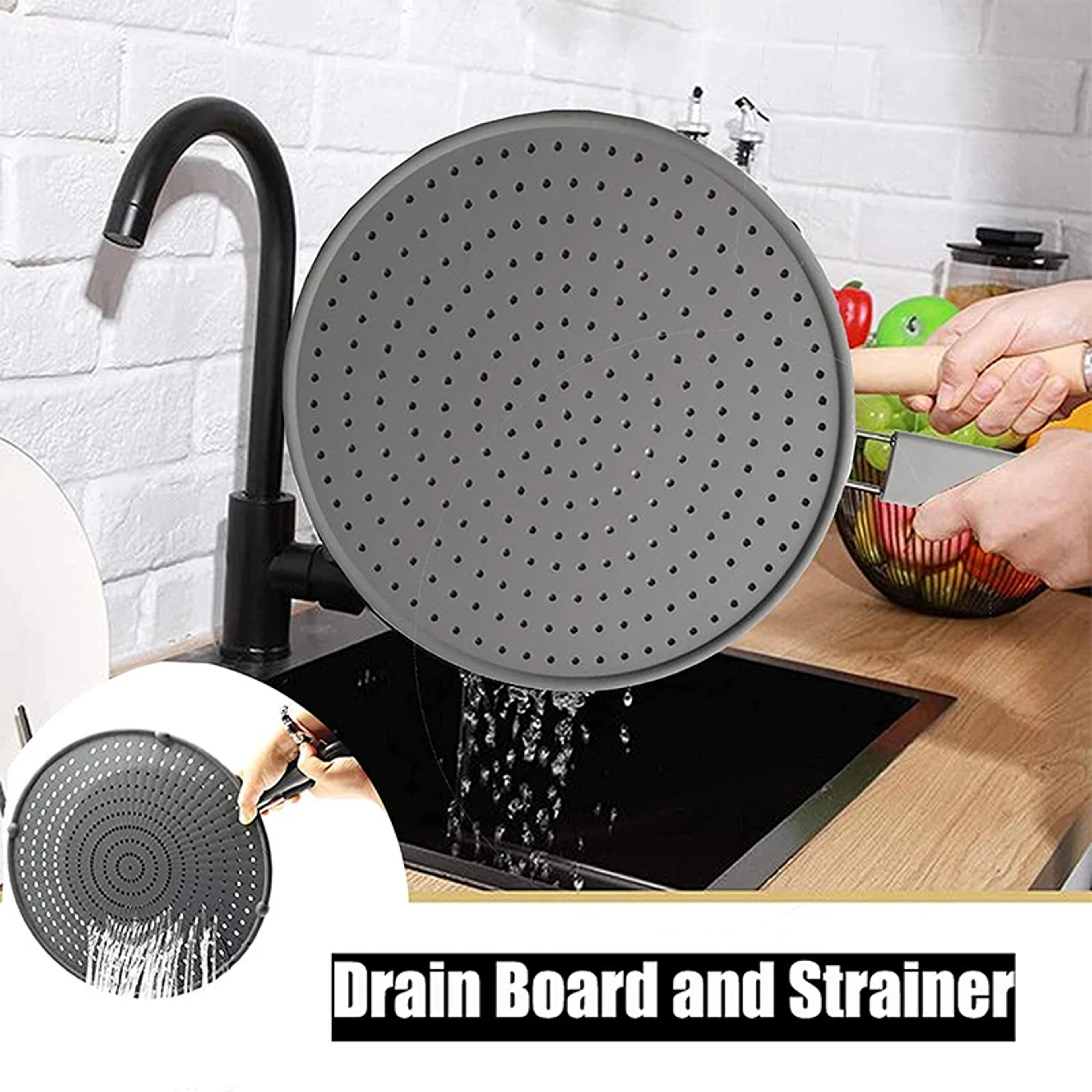 HeatResistant Silicone Kitchen Splatter Screen With Handle Oil Splash Guard Frying Pan Lid Cover 1