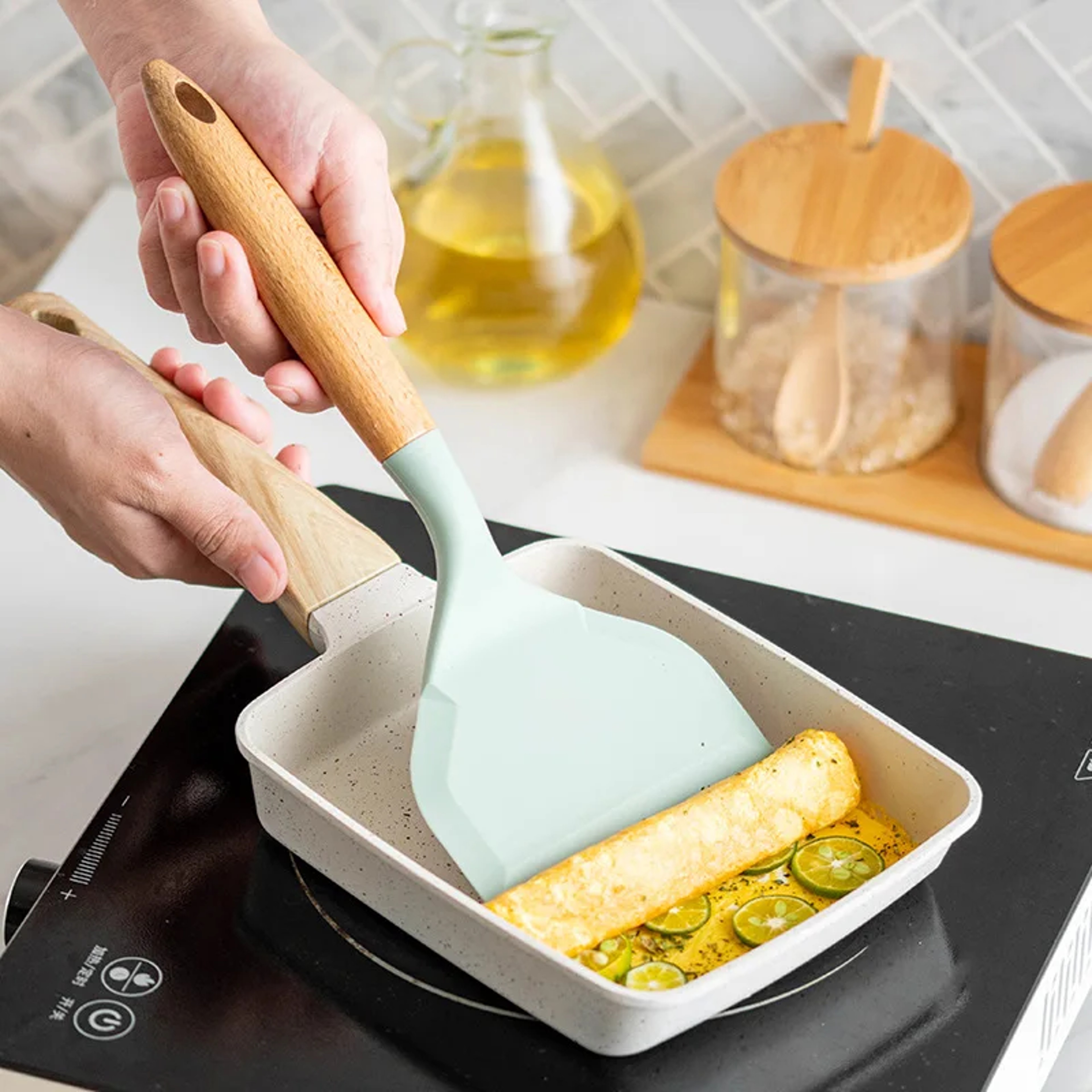 Non-Stick Silicone Spatula for Kitchen, Scraper for Cooking Beef Meat, Egg, Pizza Shovel, Kitchenware Utensils – view 3