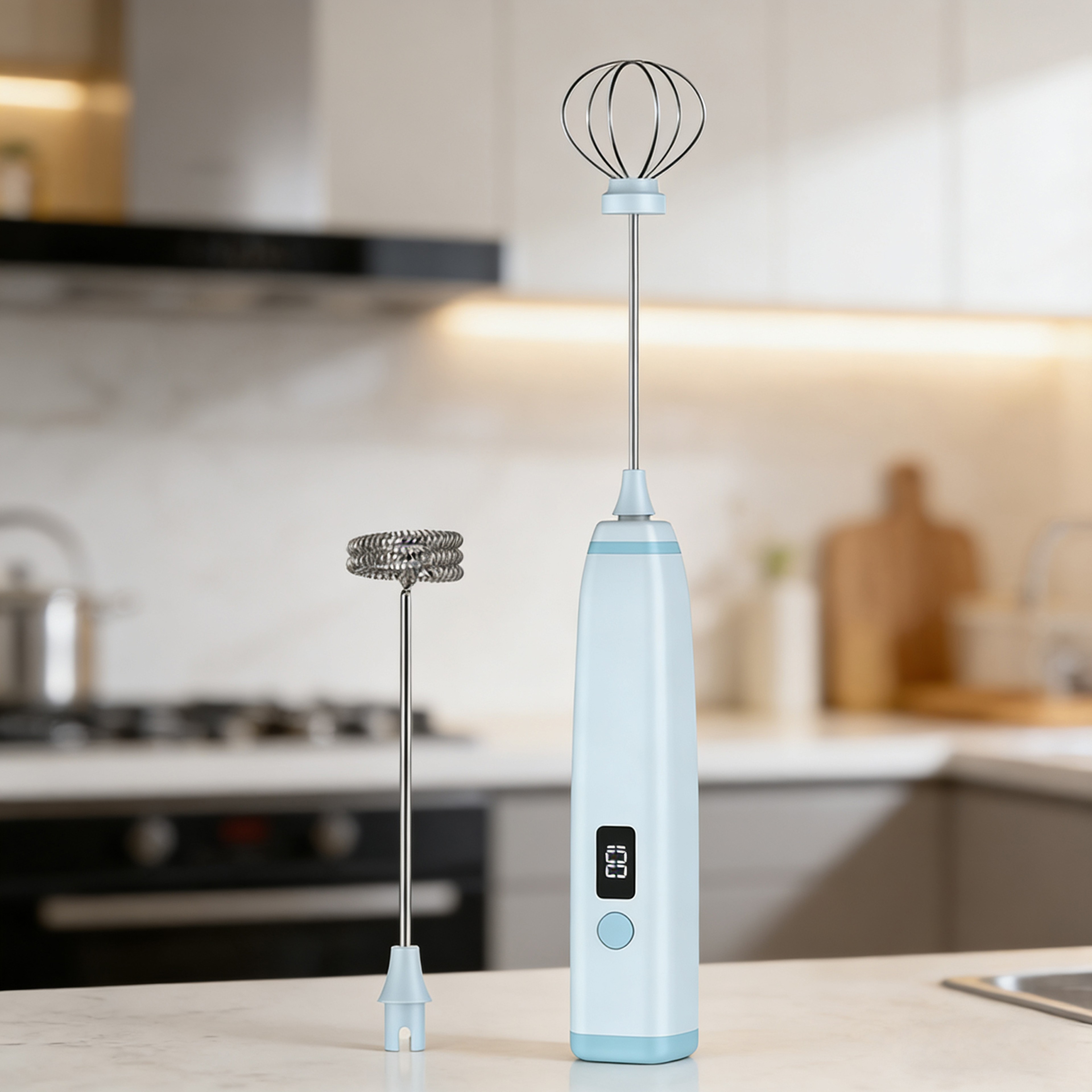 Cordless Handheld Milk Frother Rechargeable Electric Egg Whisk Camping Coffee Frother Foam Maker 5