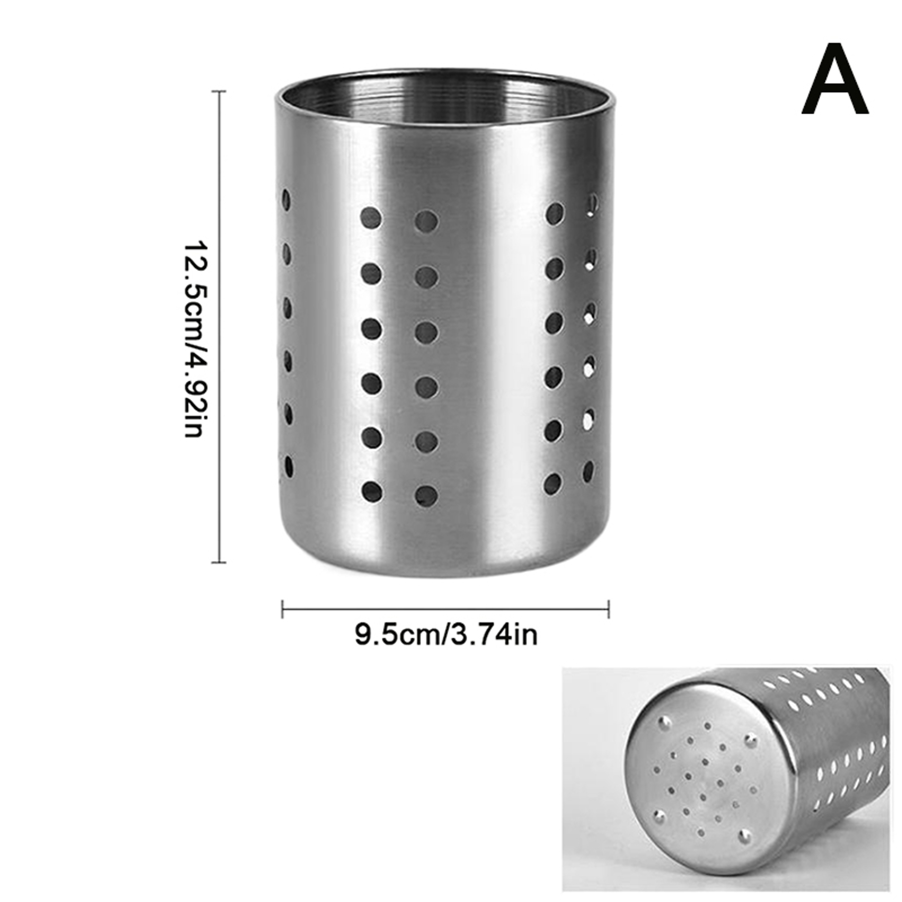 Kitchen Storage Basket, Stainless Steel Cutlery Organizer, Spoon Fork Holder – view 7