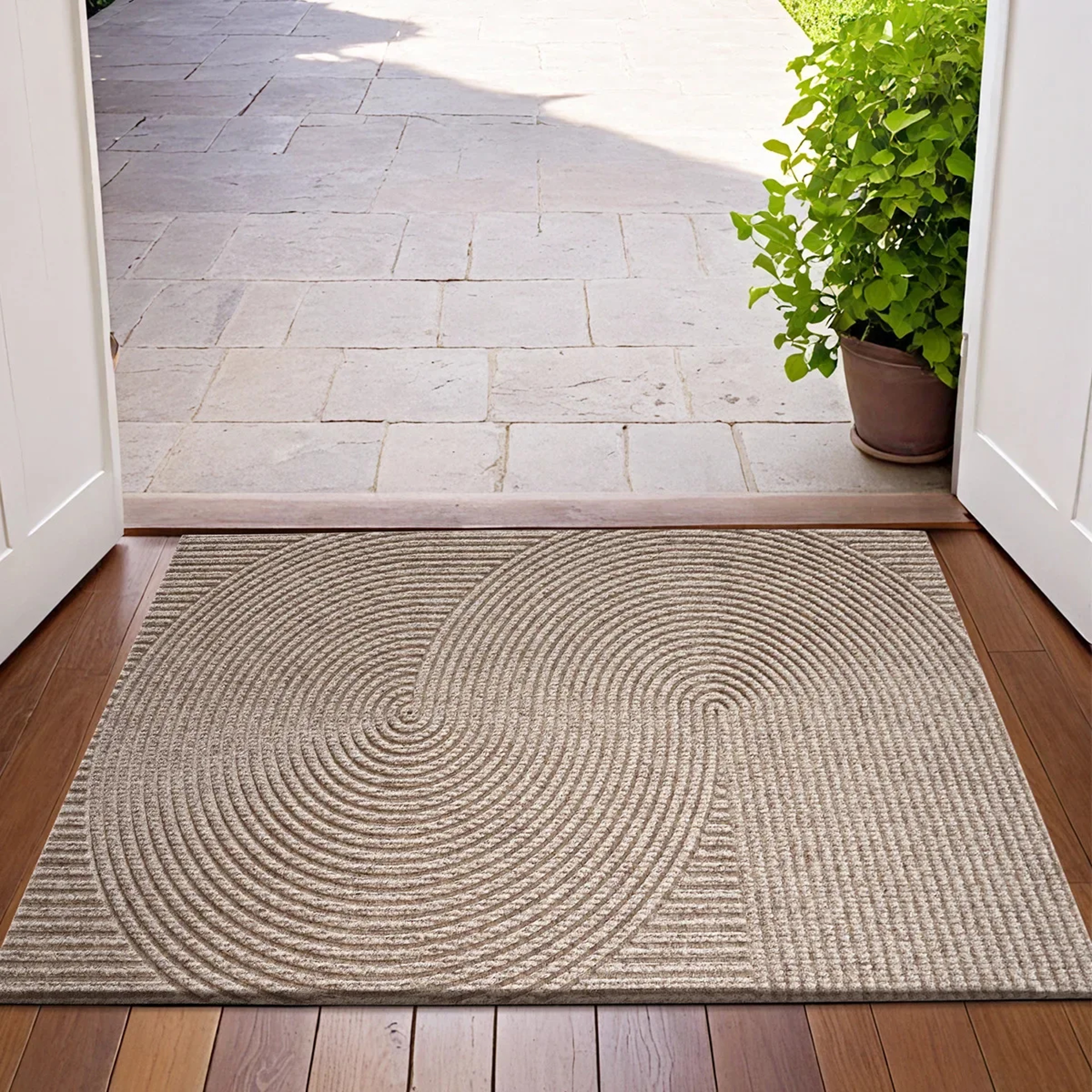 Groove Outdoor Doormat TPR AntiSlip Floor Mat Dustproof Rug For Porch 4