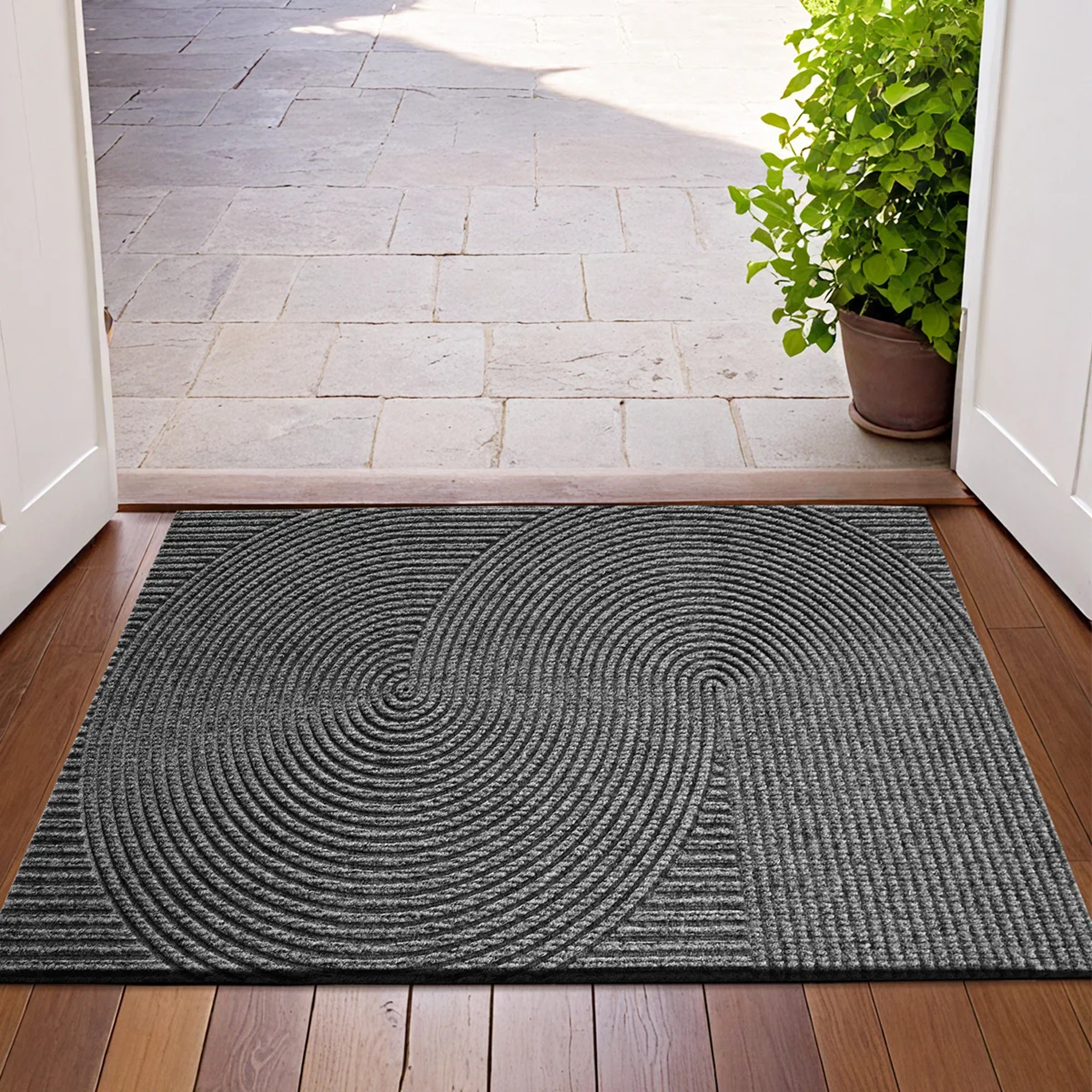 Groove Outdoor Doormat TPR AntiSlip Floor Mat Dustproof Rug For Porch 5