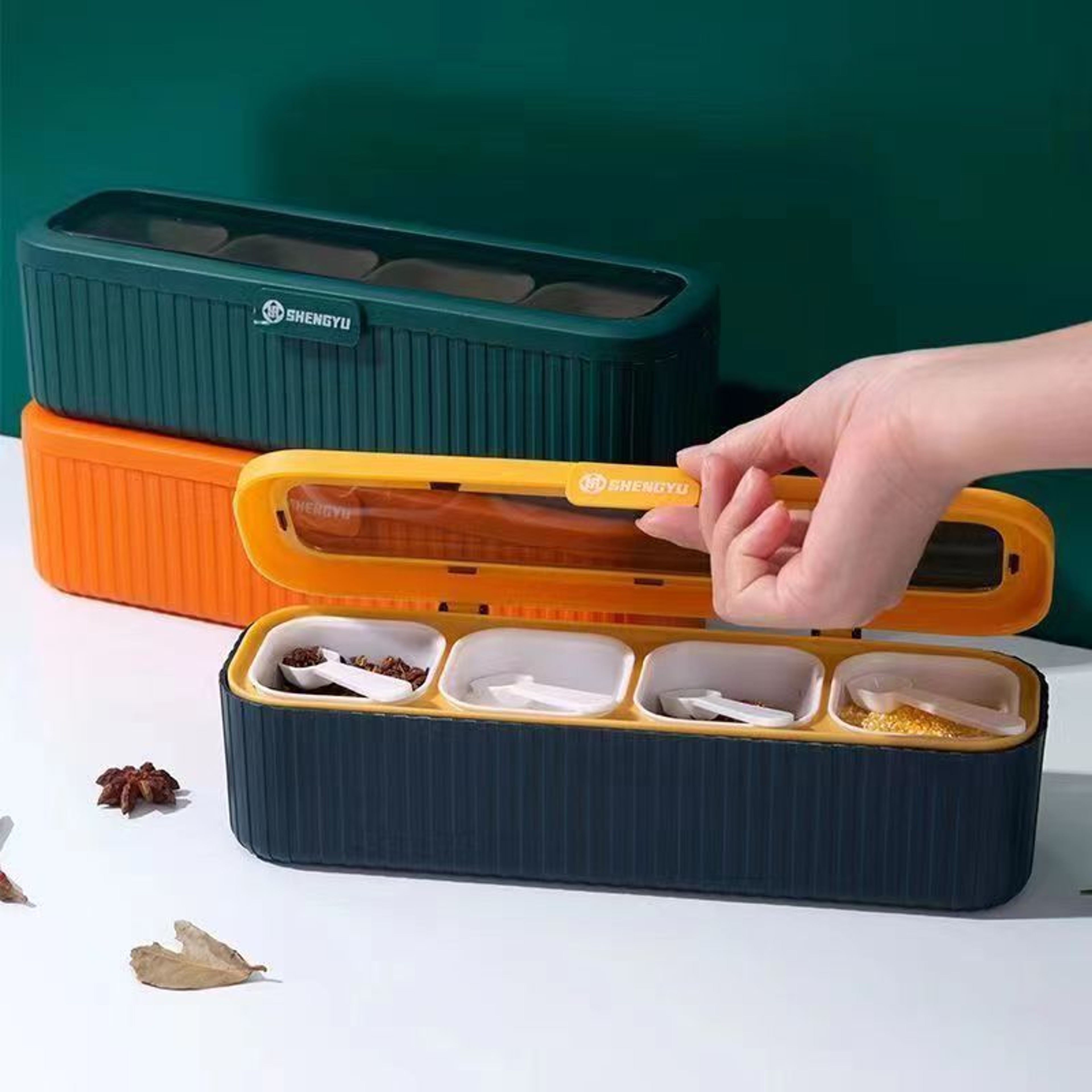 Crystal Seasoning Box, Spice Rack Seasoning Storage Container with Spoon, Spice Pots for Pepper and Kitchen Tools – view 8