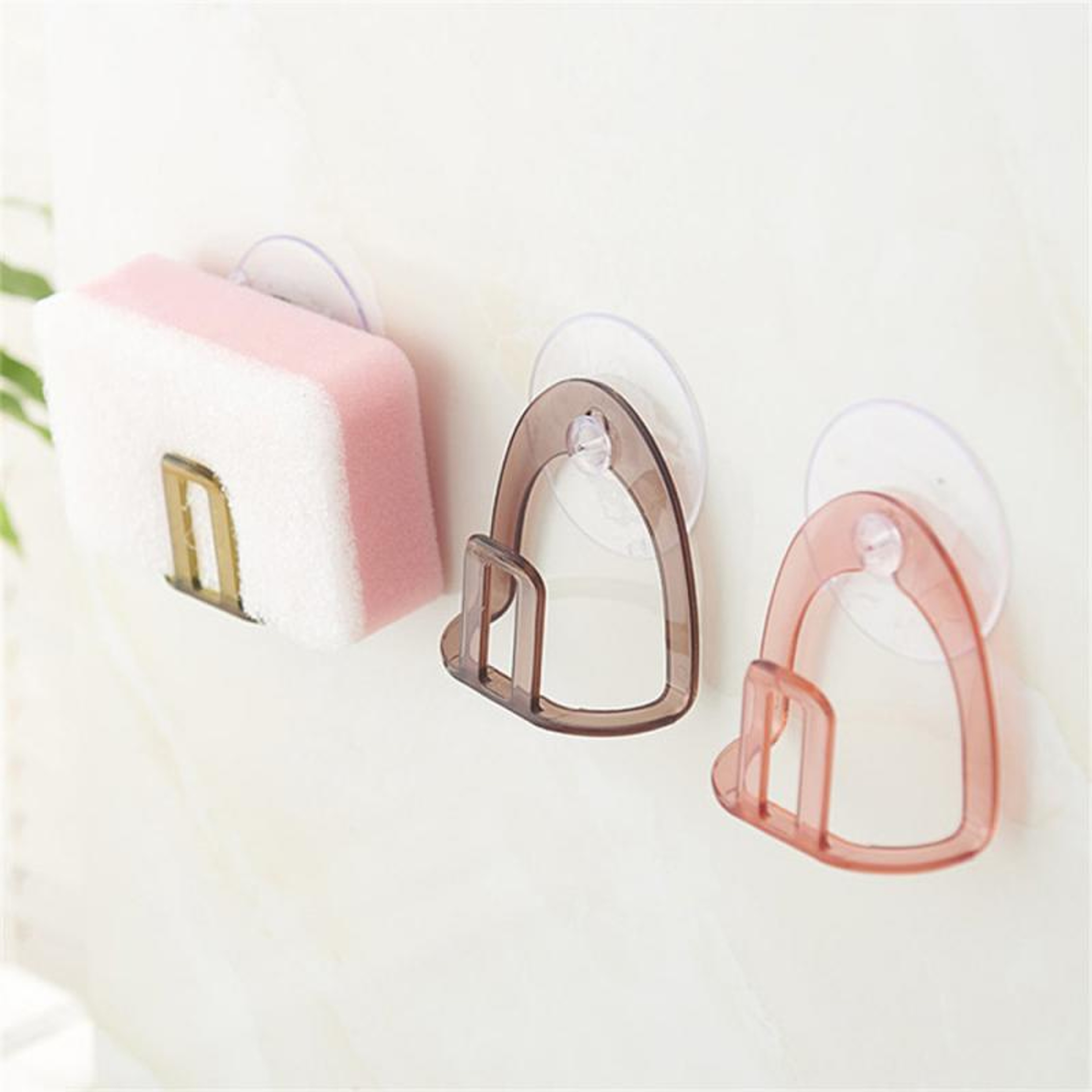 Kitchen Sink Drain Rack Plastic Suction Cup Sponge Holder Sink Stand Organizer 0