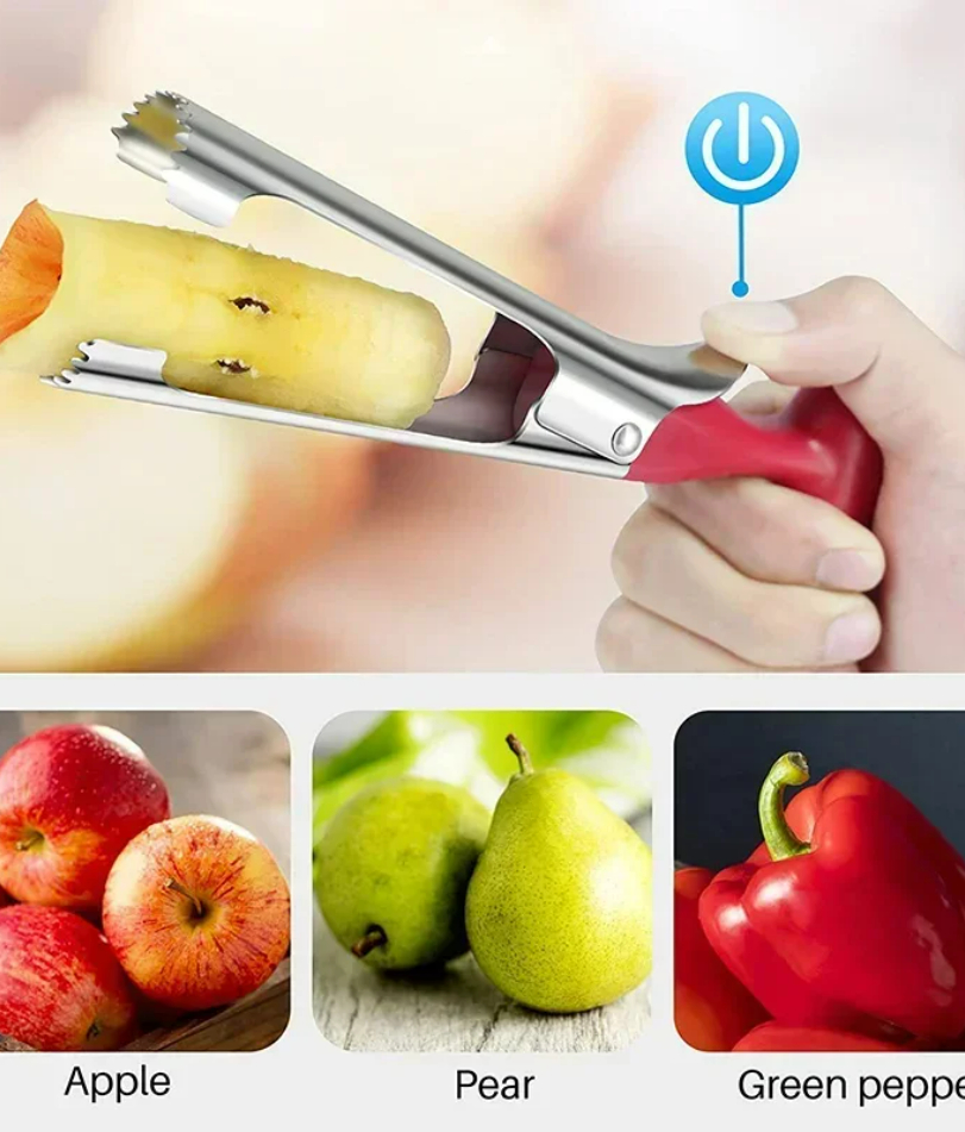 Apple Corer Remover Stainless Steel Slicer Knife Fruit Cutter, Seed Core Tool for Apples Pears, Kitchen Vegetable Tools – view 5