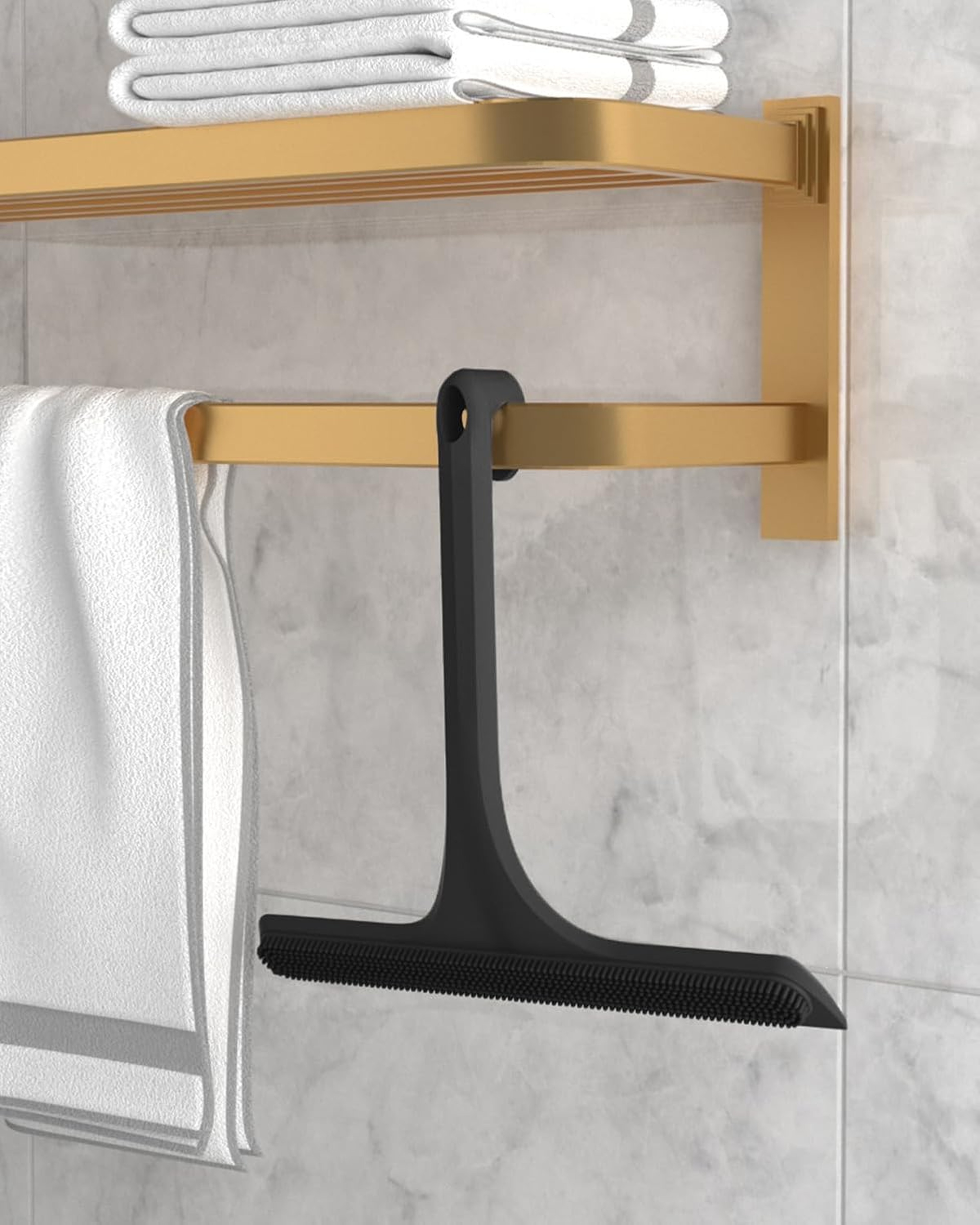 Glass Door Shower Squeegee Integrated Silicone BuiltIn Hook For Easy Hanging 3